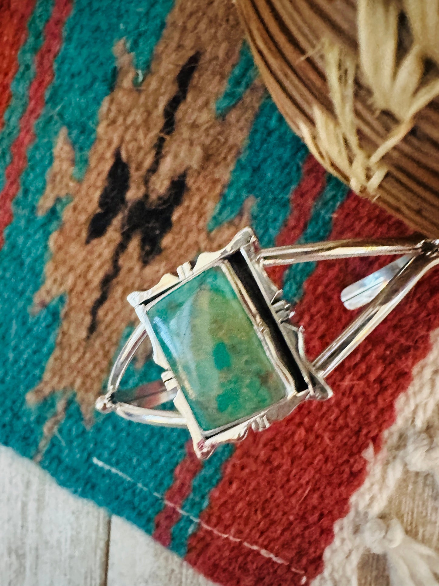 Handcrafted Sterling Silver & Turquoise Shadowbox Cuff Bracelet