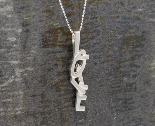 Love Pendant Sterling Silver Necklace