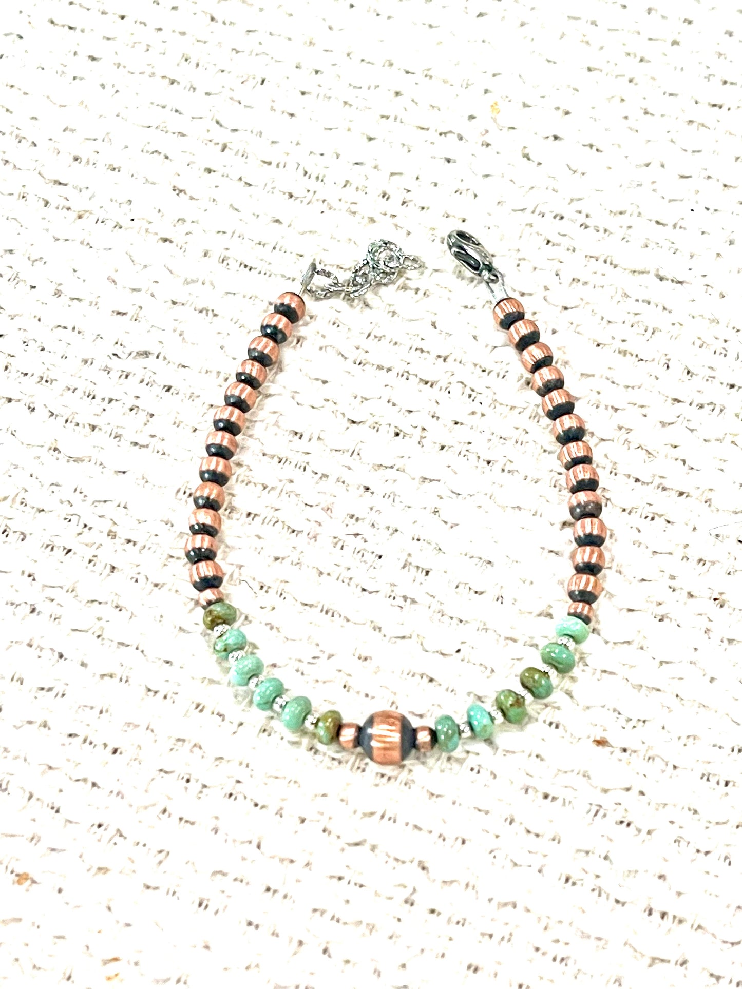 Handmade Copper & Turquoise Beaded Bracelet