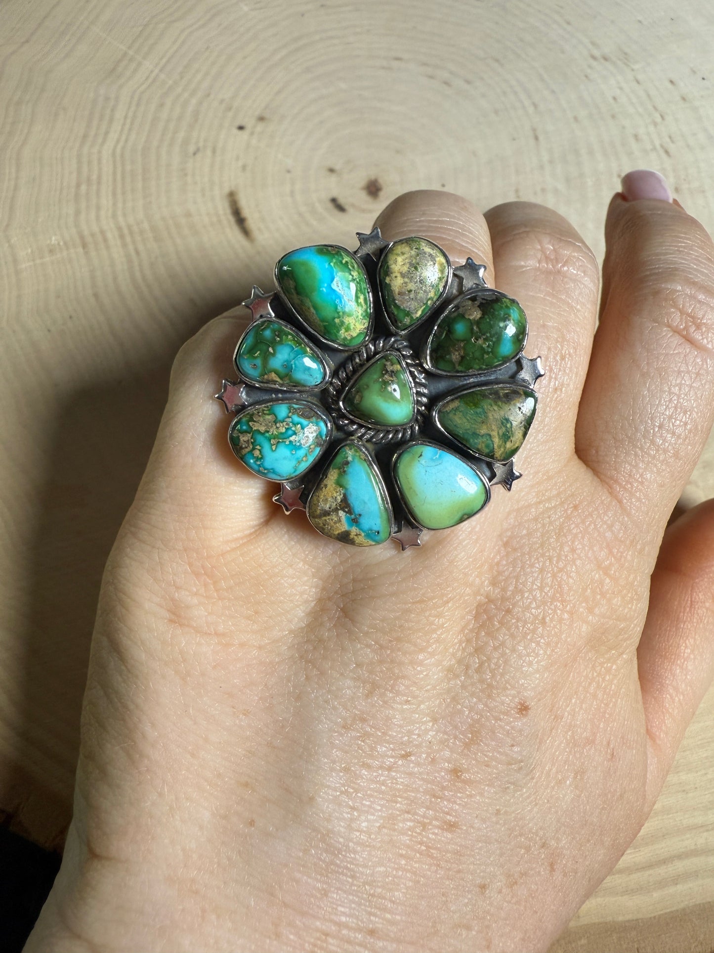 Handmade Sonoran Mountain Turquoise & Sterling Adjustable Ring