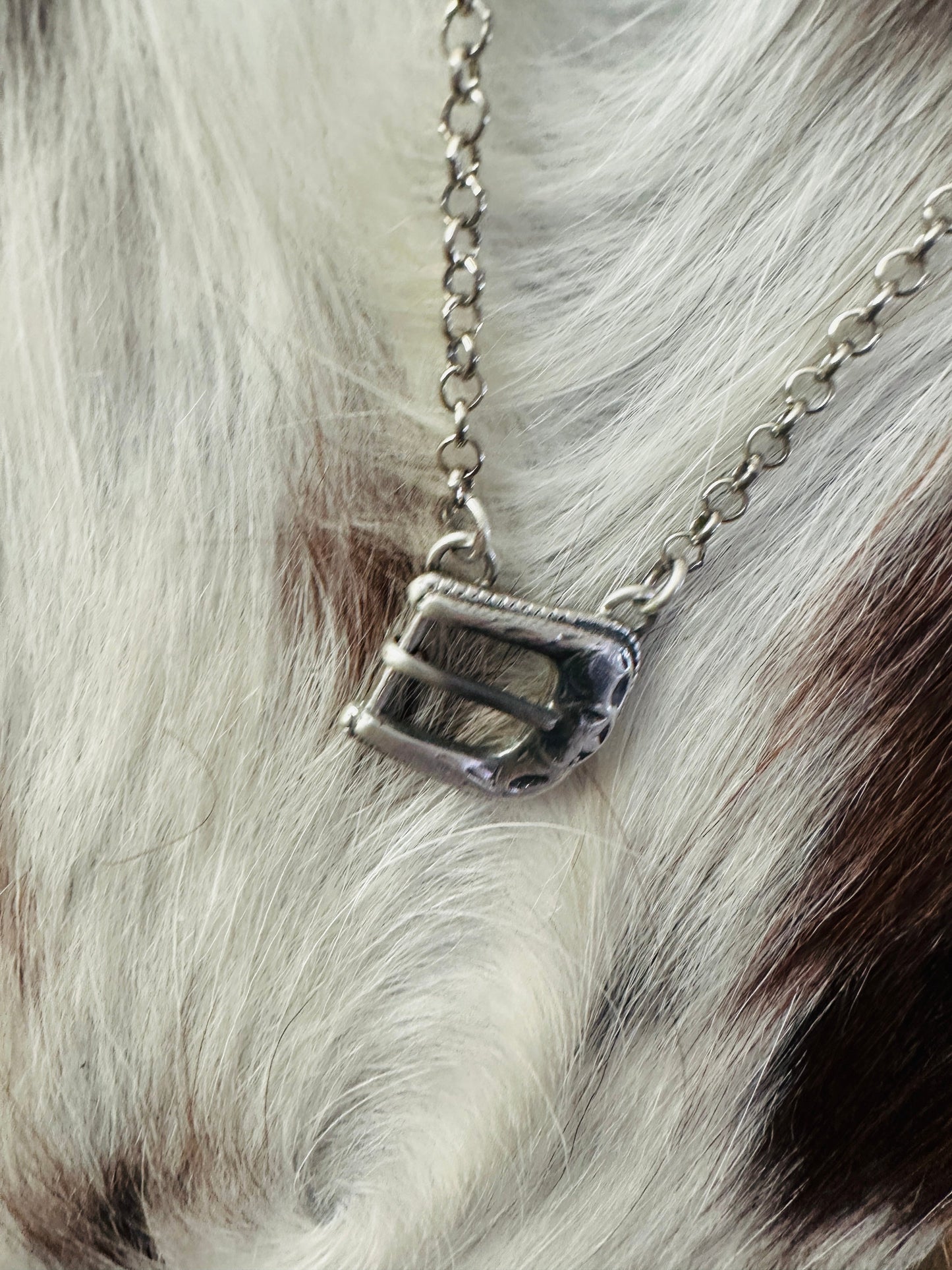 Handcrafted Sterling Silver Belt Buckle Necklace by Patrick Yazzie