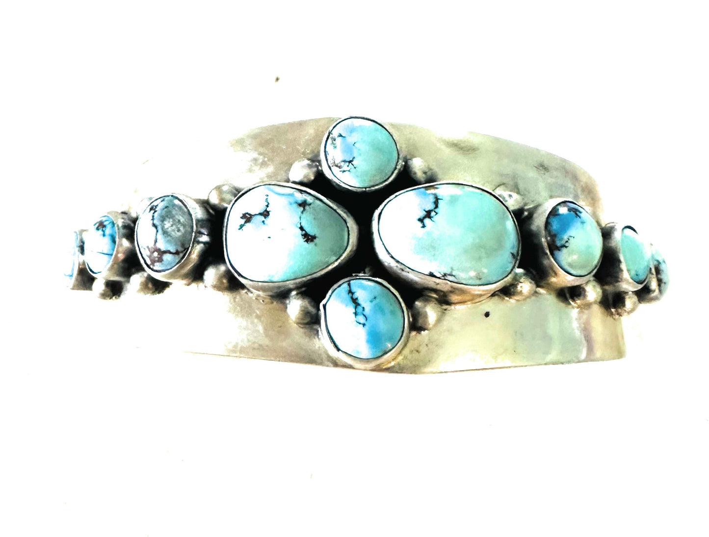 Navajo Golden Hills Turquoise & Sterling Silver Cuff Bracelet