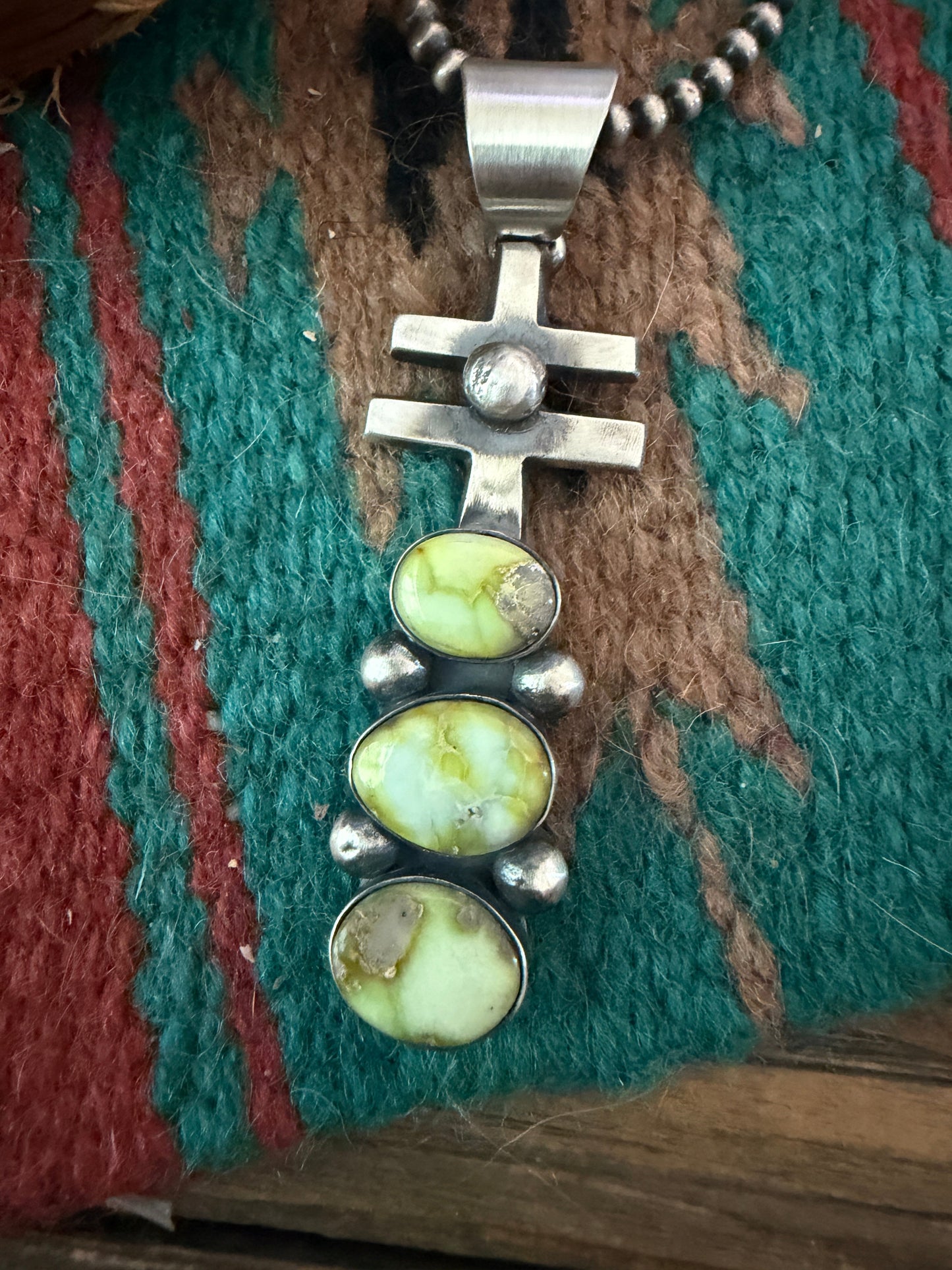 Handcrafted Sterling Silver & Palomino Turquoise Pendant by Chimney Butte