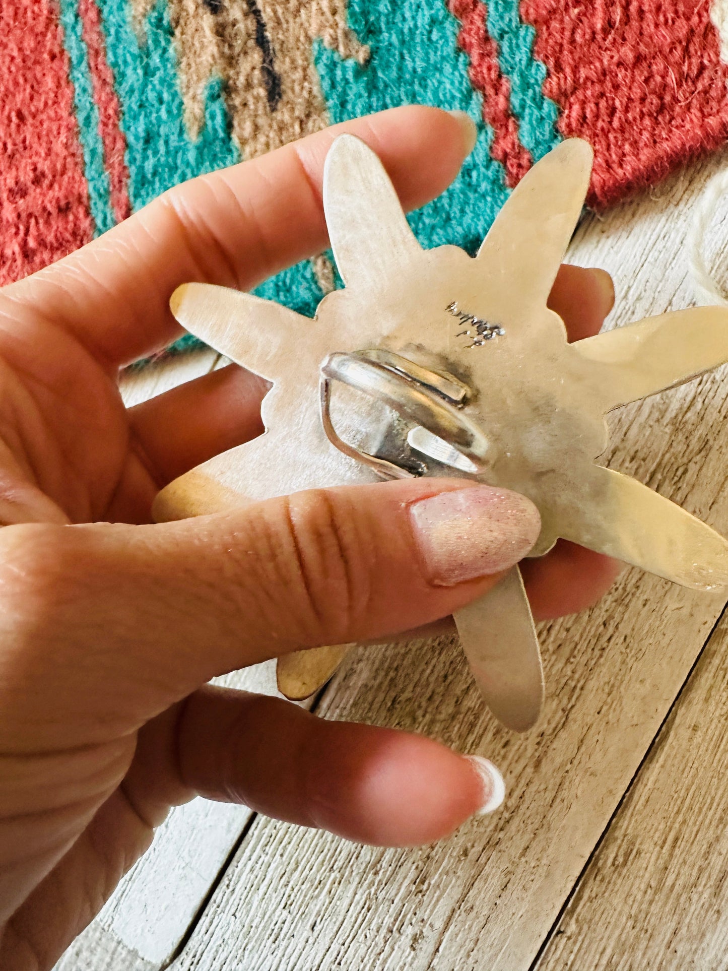 Handcrafted Sterling Silver & Queen Pink Conch Adjustable Flower Ring