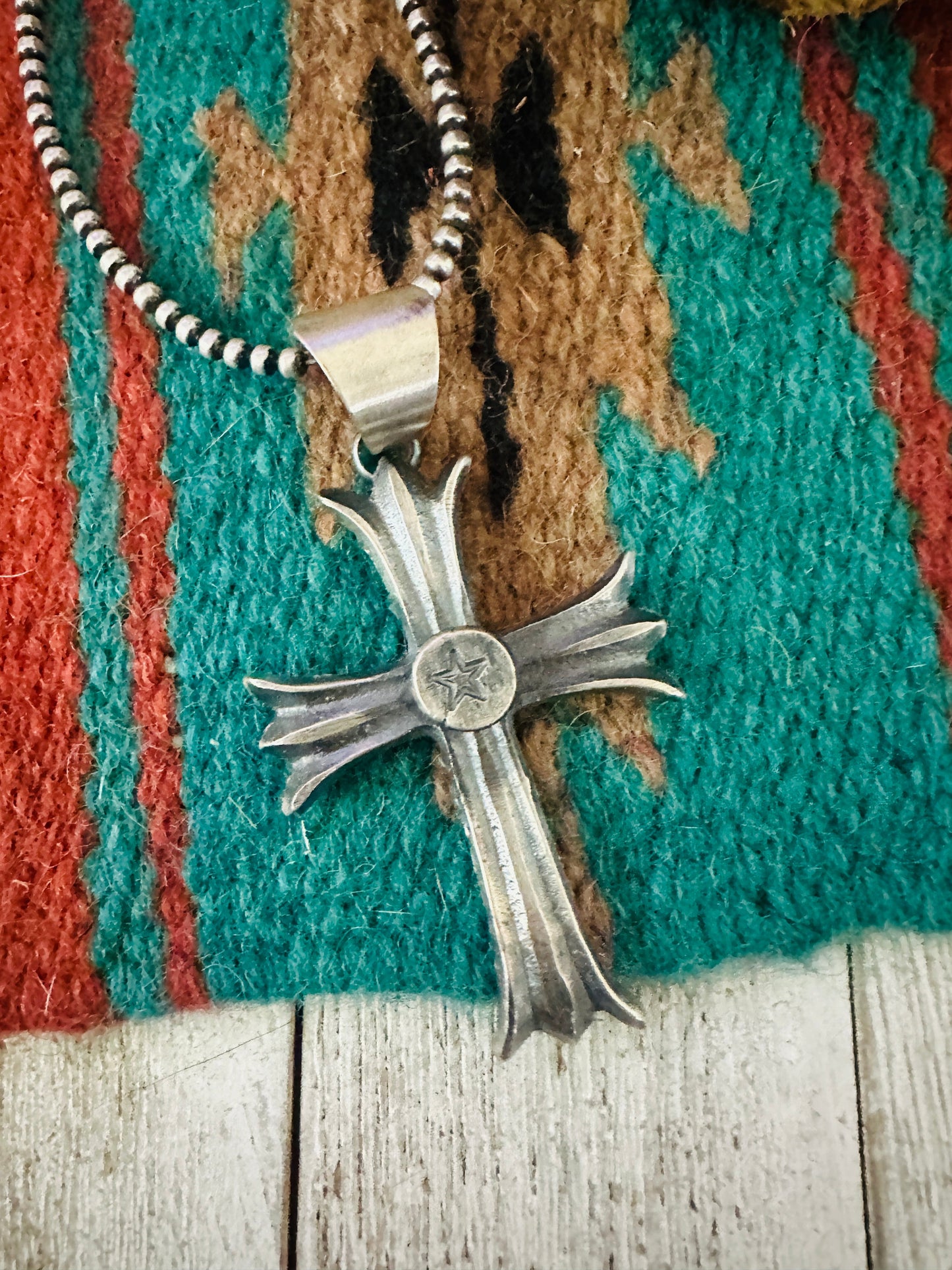 Handcrafted Sterling Silver Star Cross Pendant by Chimney Butte