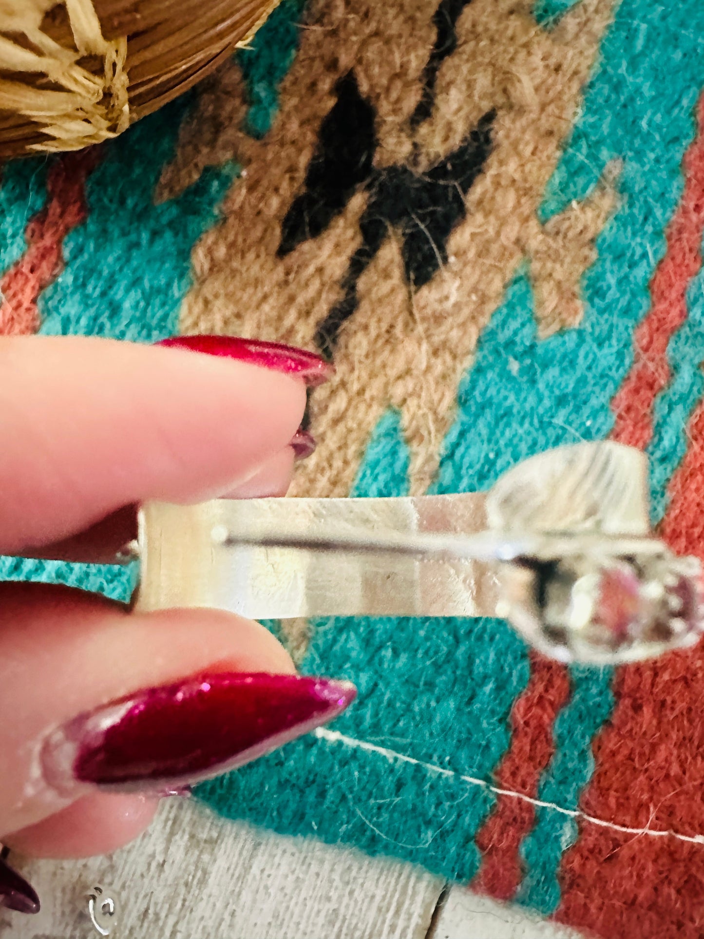 Handcrafted Purple Spiny & Sterling Silver Hoop Earrings