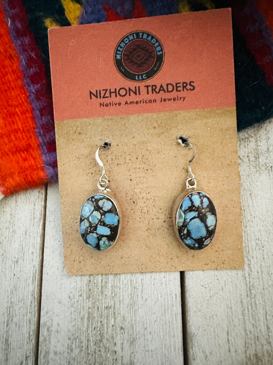 Handcrafted Golden Hills Turquoise & Sterling Silver Dangle Earrings