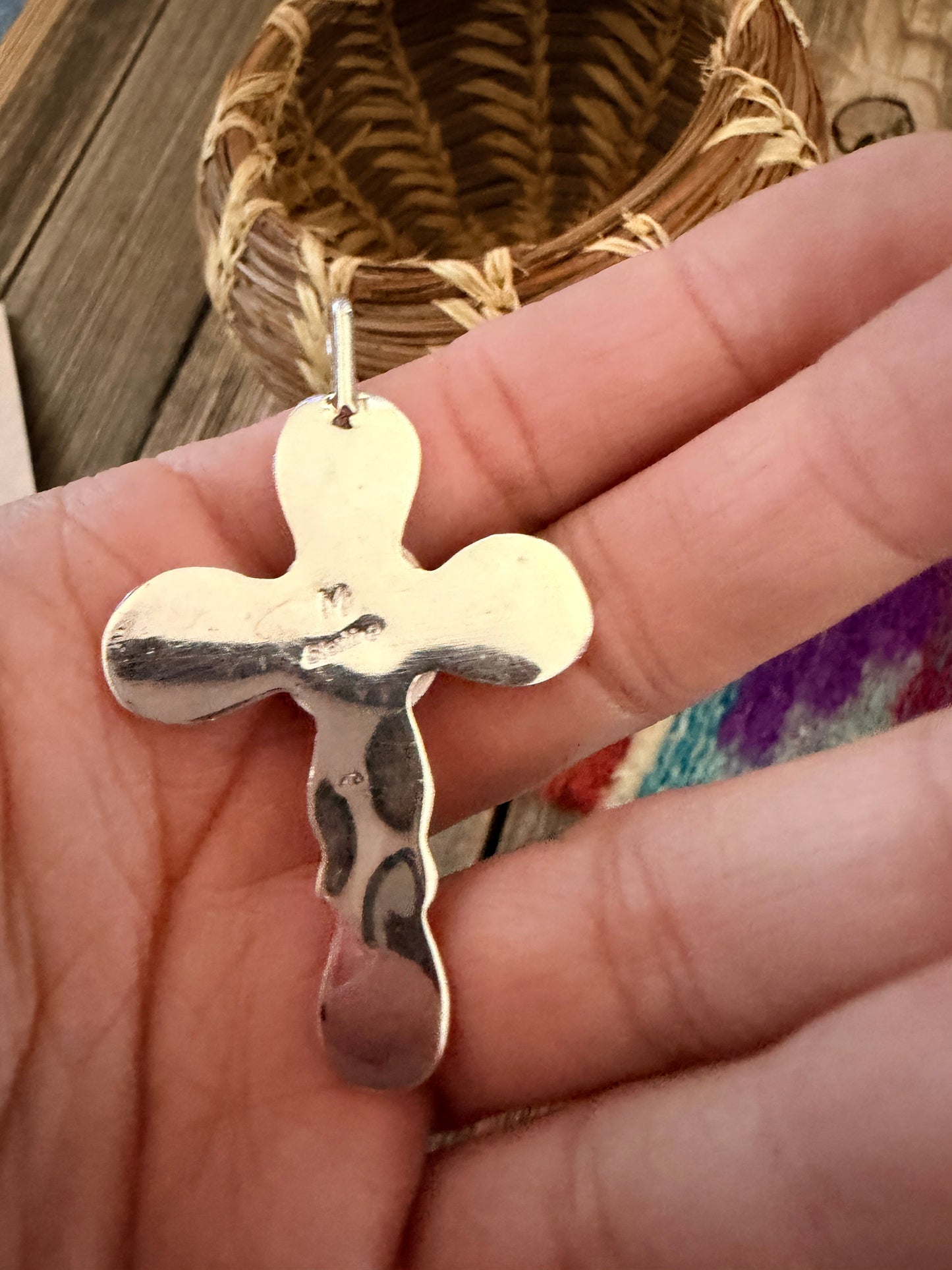 Handcrafted Sterling Silver & Onyx Cross Pendant by Joseph Martinez