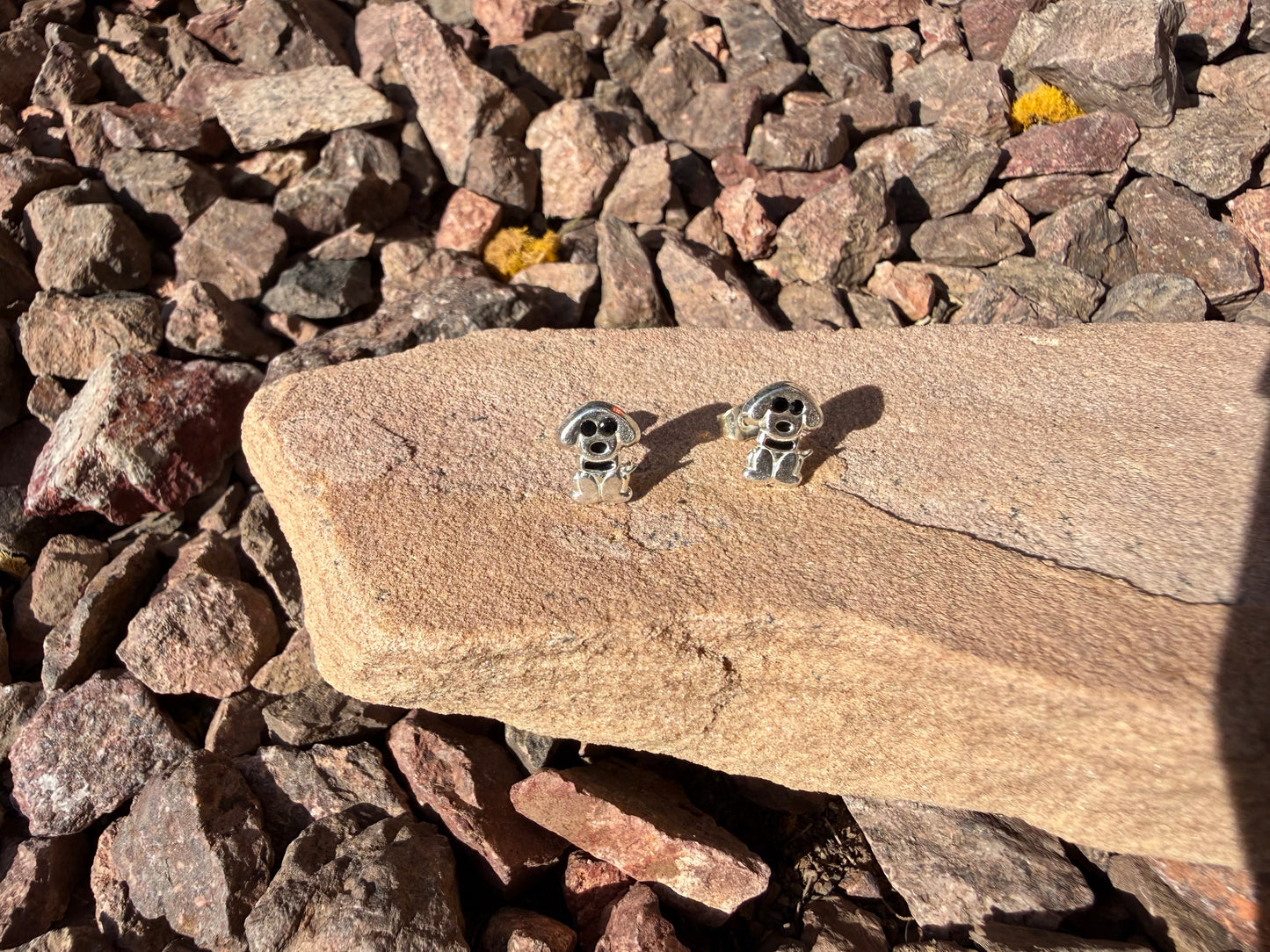 Dog Sterling Silver Stud Earrings