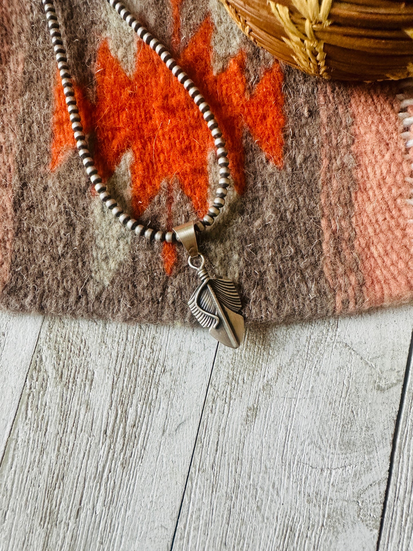 Handcrafted Sterling Silver Feather Pendant