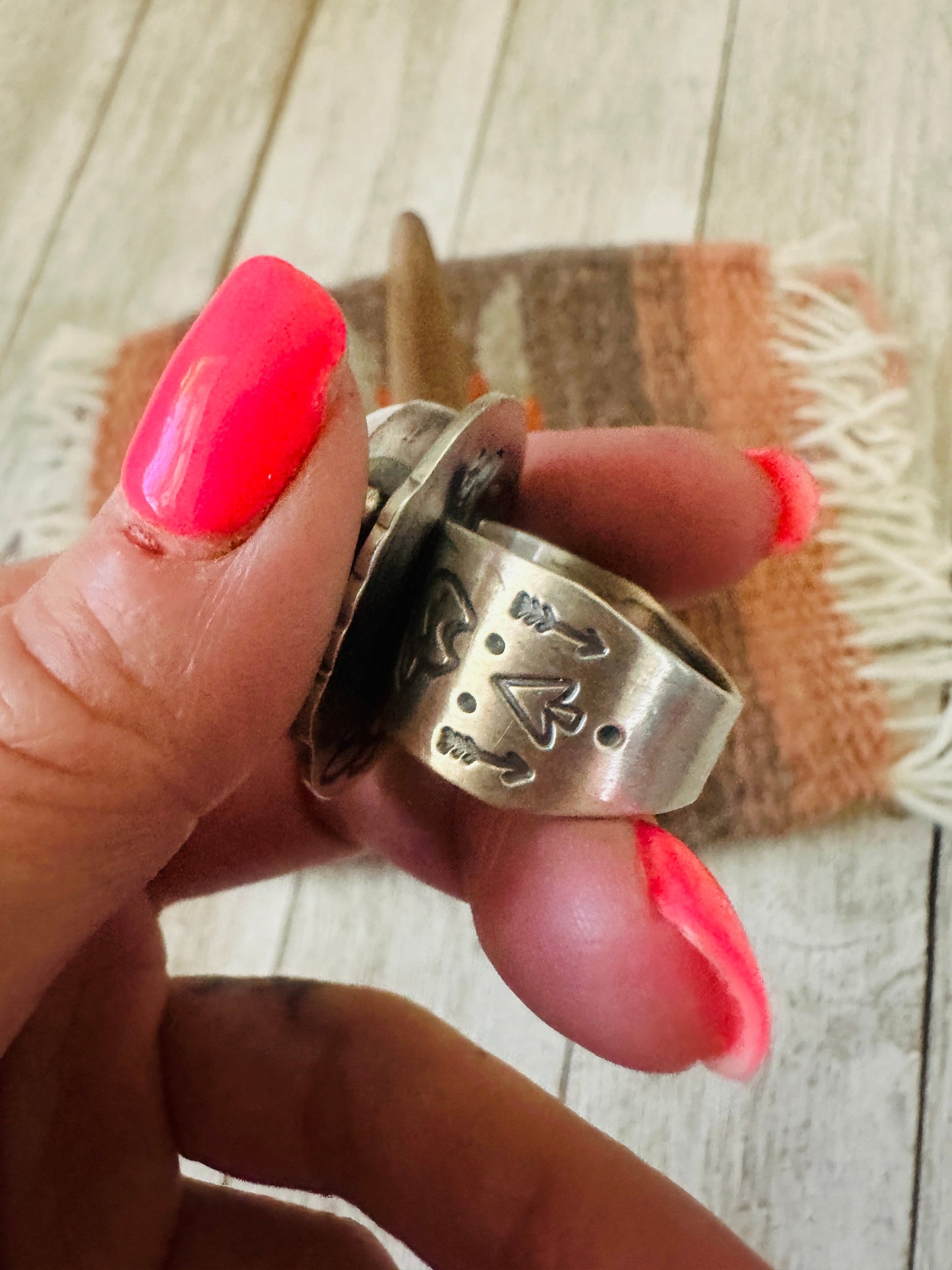 Handcrafted Sterling Silver & Queen Pink Conch Cluster Ring