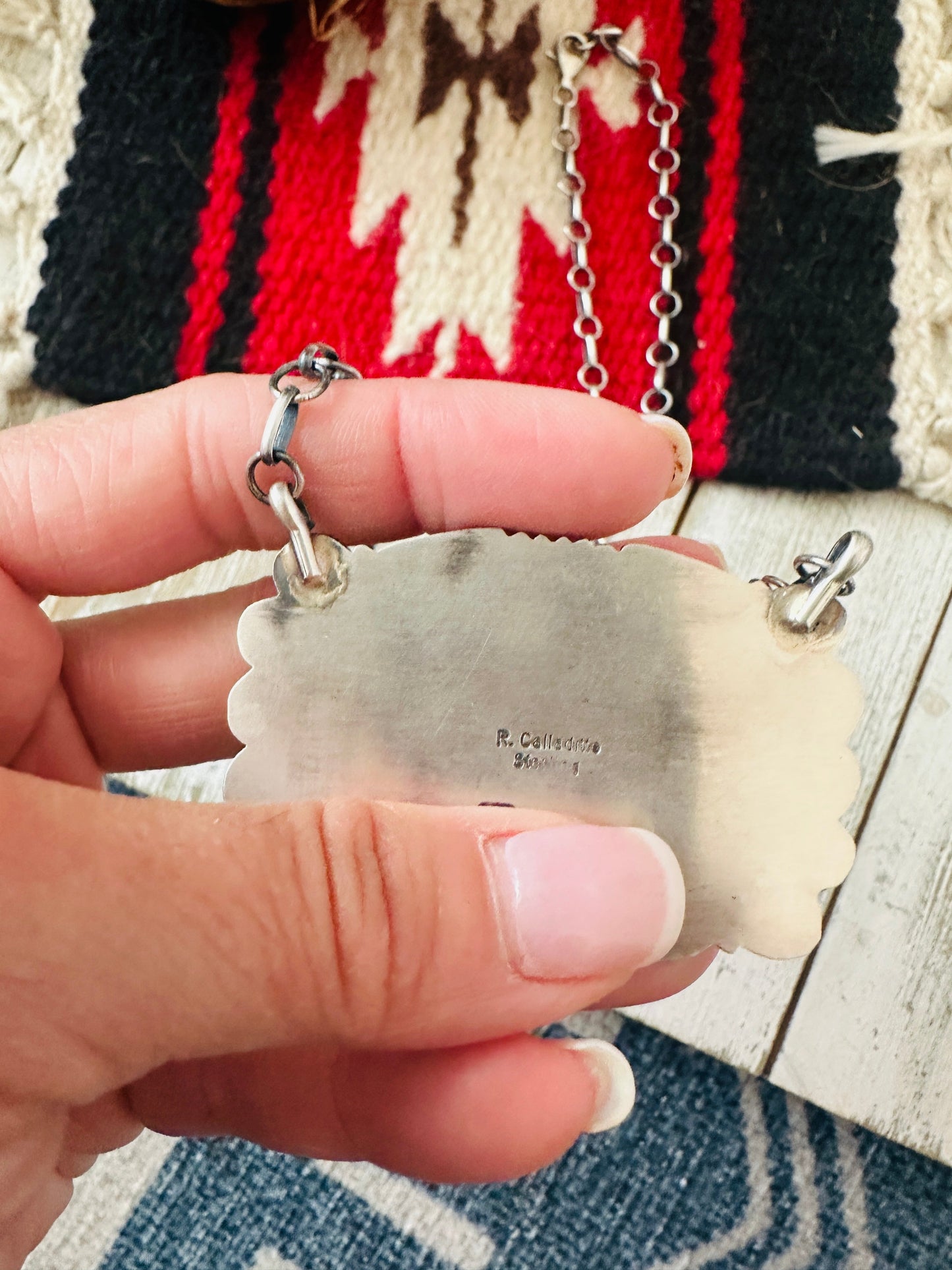 Handcrafted Blackjack Turquoise & Sterling Silver Necklace
