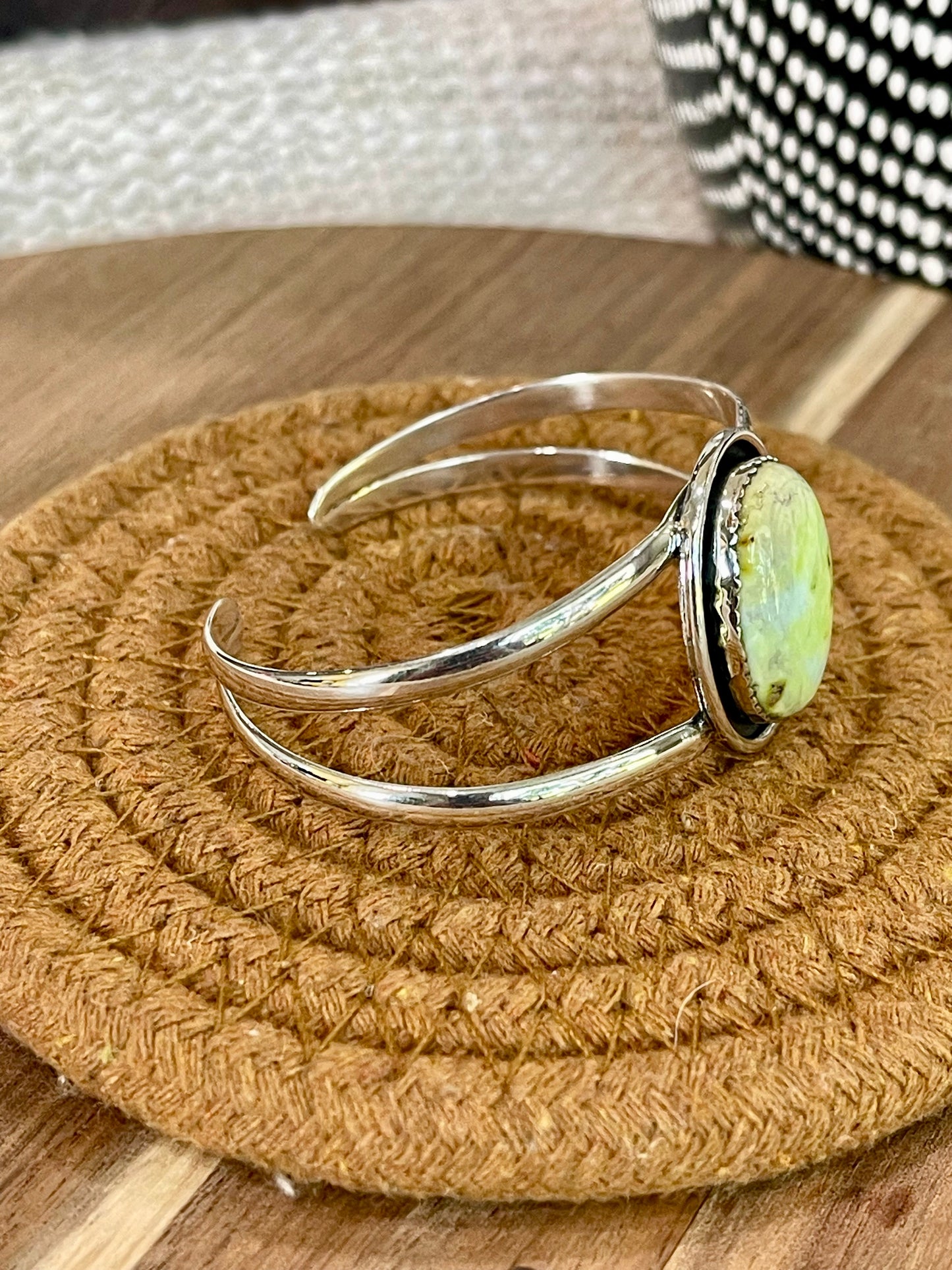 Beautiful Handmade Sterling Silver & Palomino Cuff Bracelet