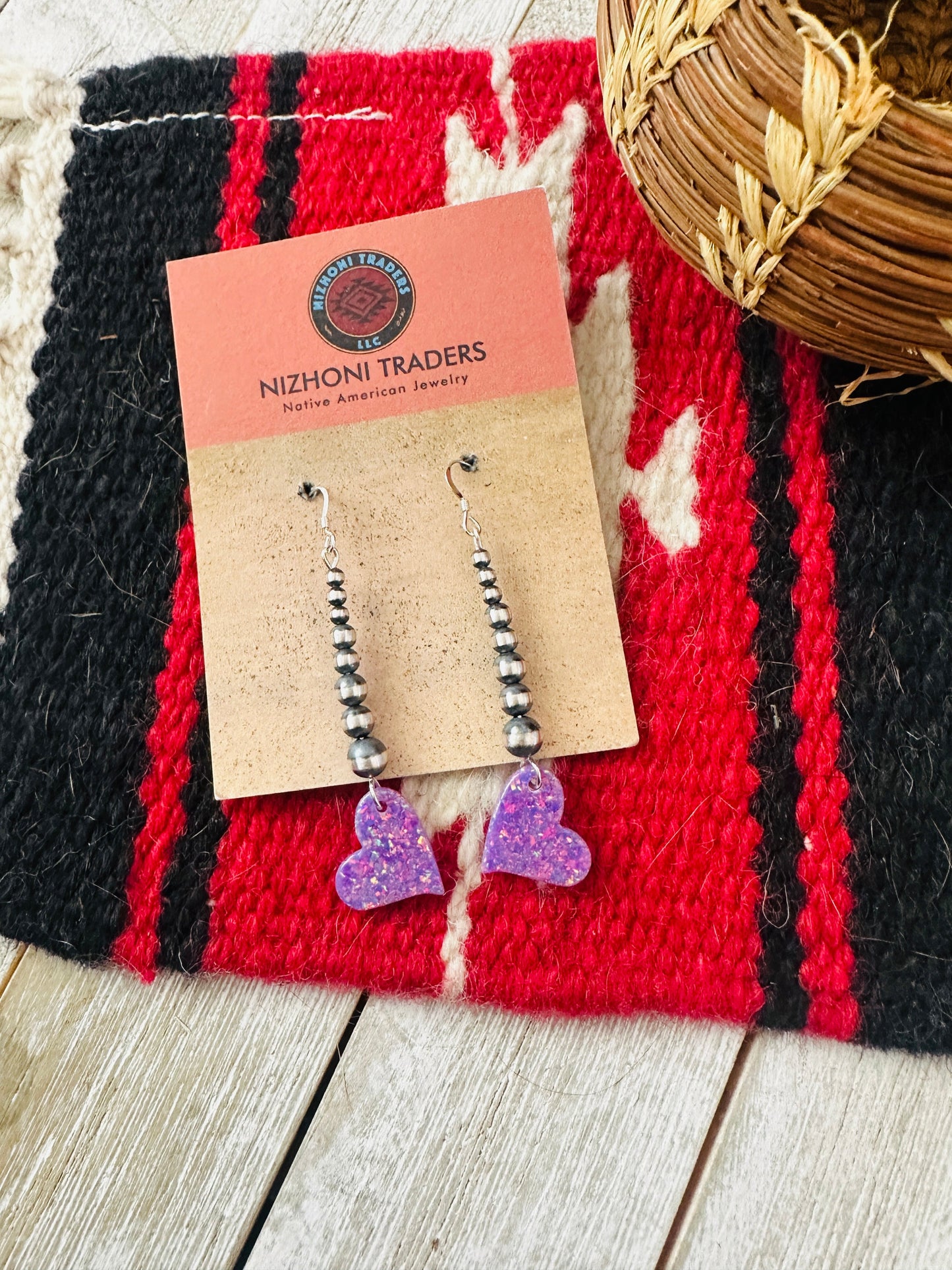 Summer Lovin’ Sterling Silver Pearl Beaded Opal Heart Dangle Earrings