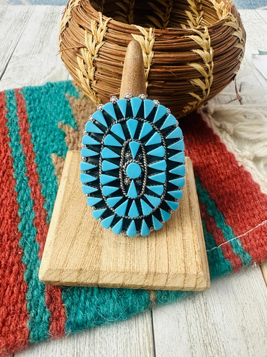 Handcrafted Sterling Silver & Turquoise Cluster Ring