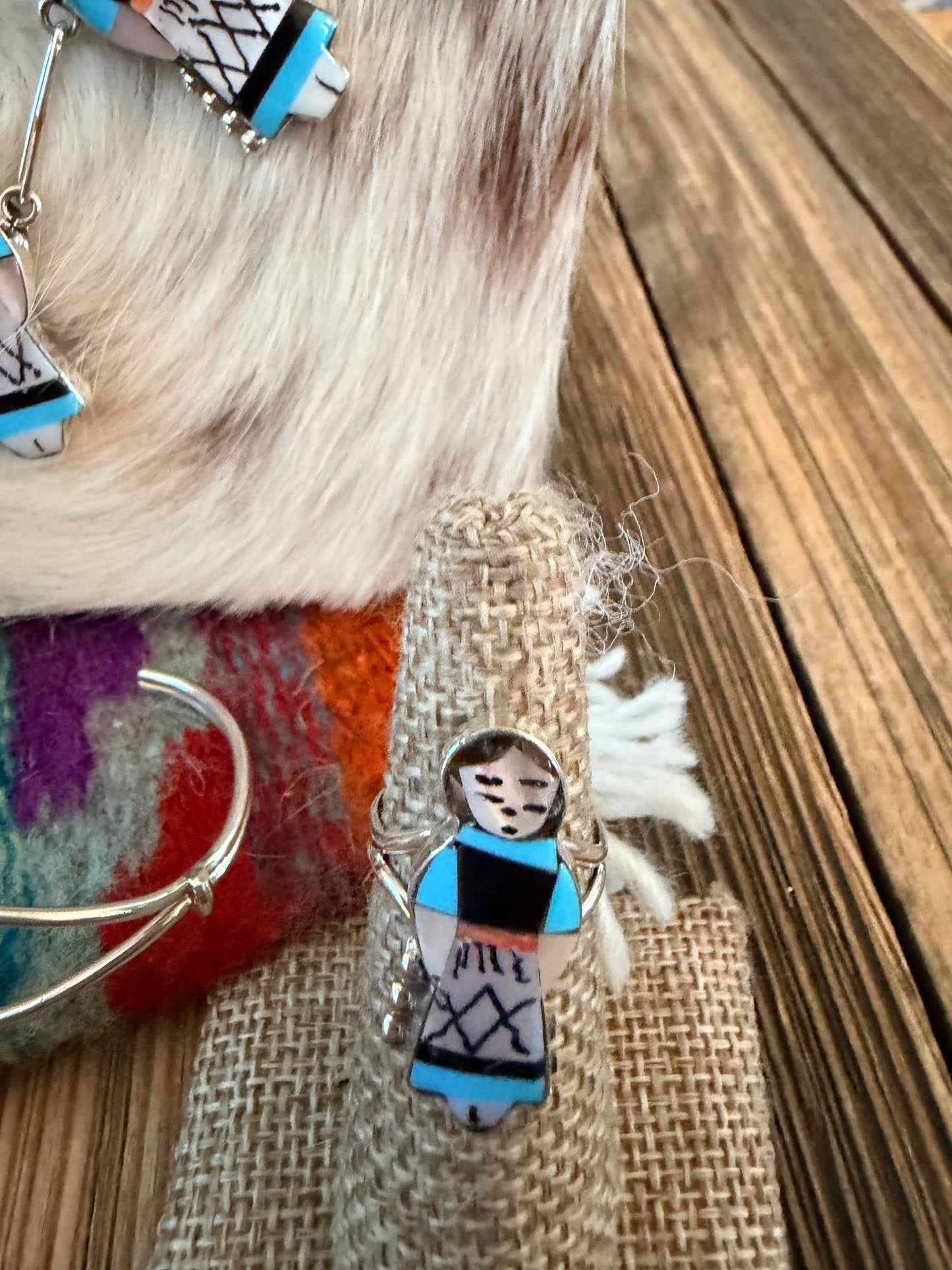 Handcrafted Multi Stone & Sterling Silver Inlay Maiden 4-Piece Jewelry Set by Joyce Waseta