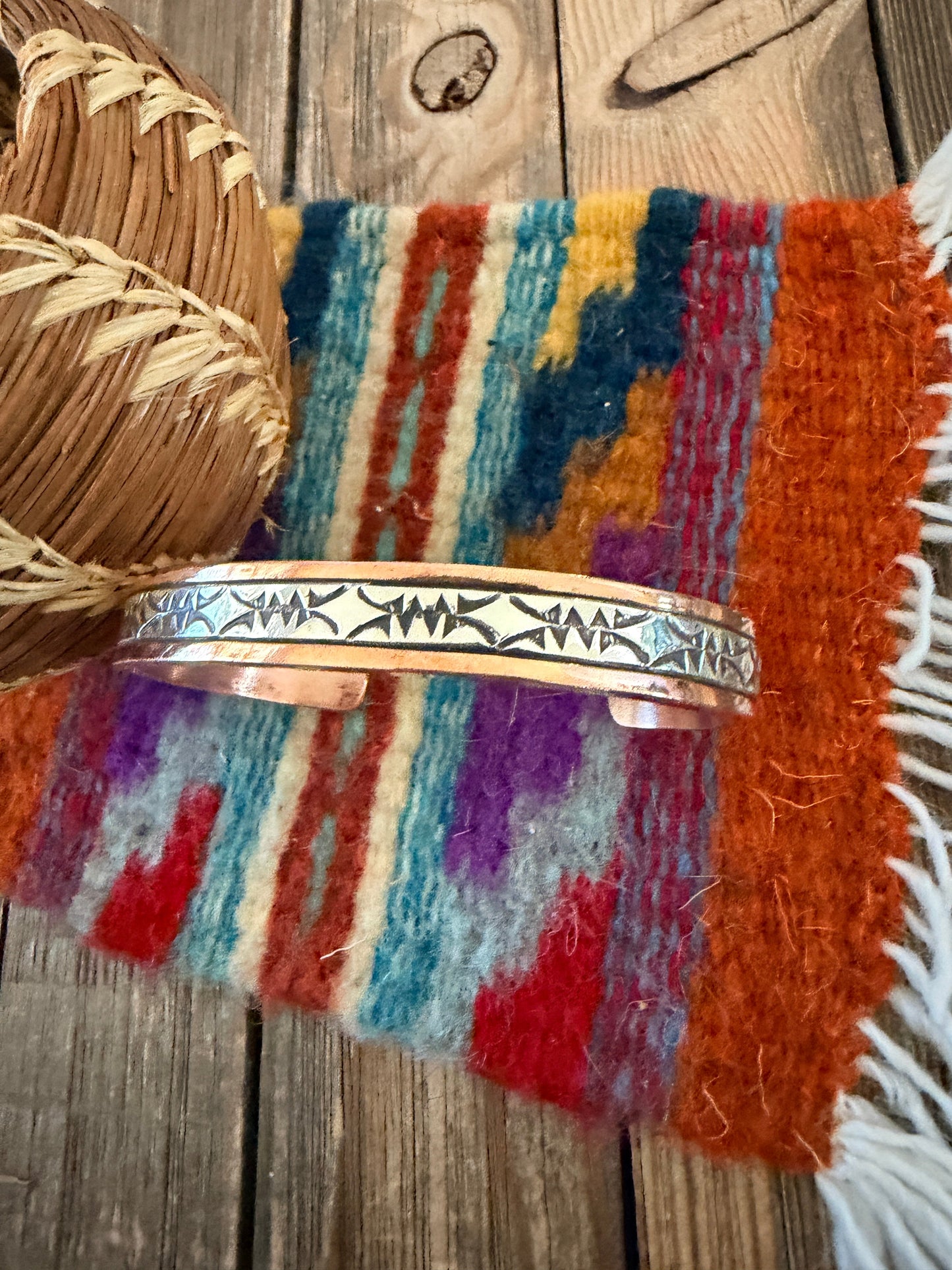 Handcrafted Copper & Sterling Silver Cuff Bracelet