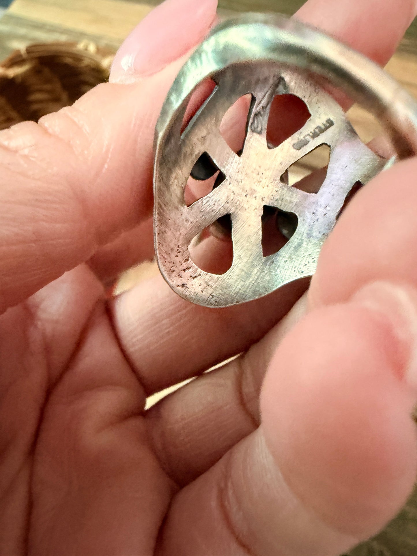 Handcrafted Coral and Sterling Silver Ring size 10 by Chimney Butte