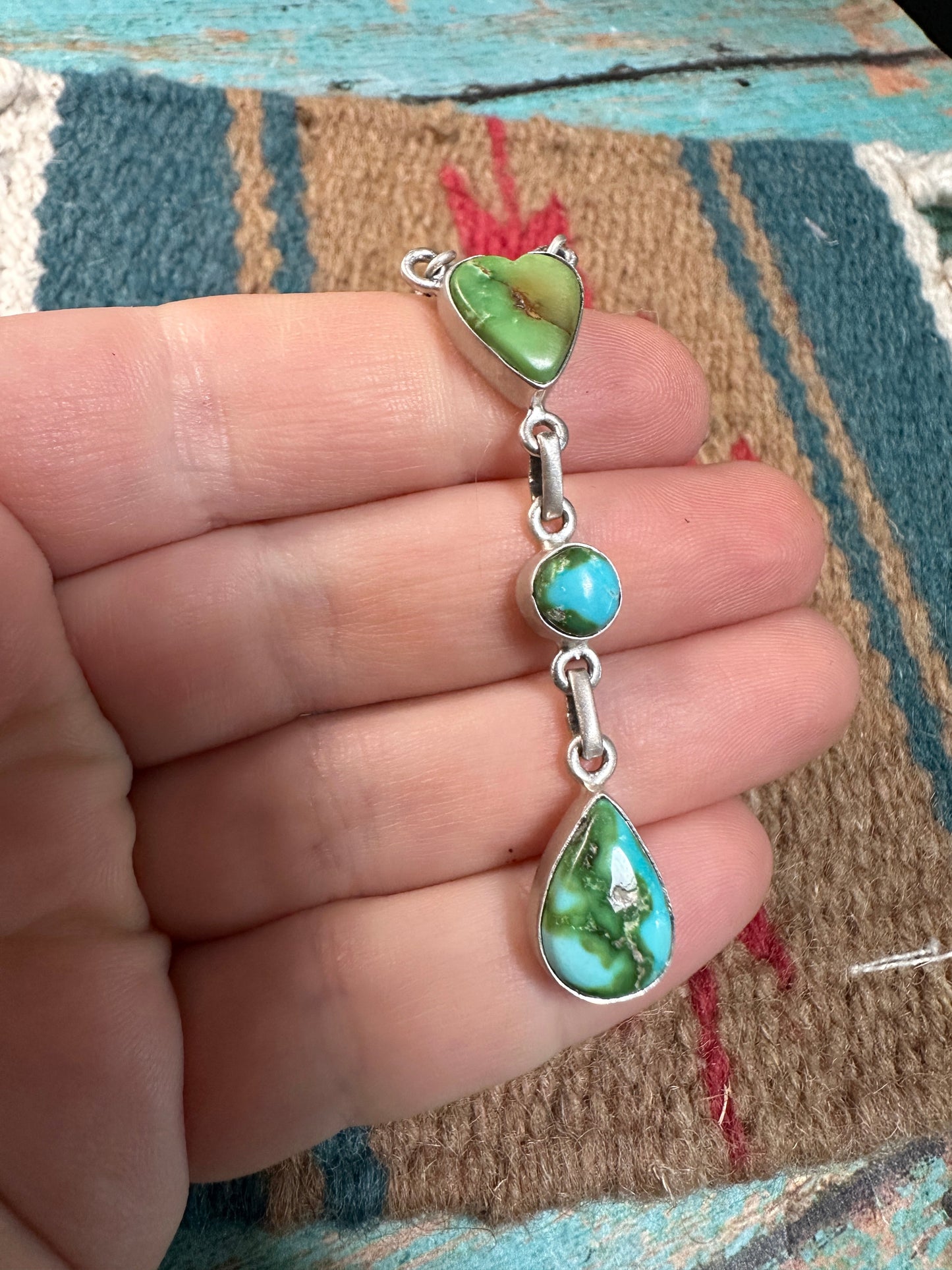 Beautiful Handmade Sterling Silver & Sonoran Mountain Turquoise Heart Necklace