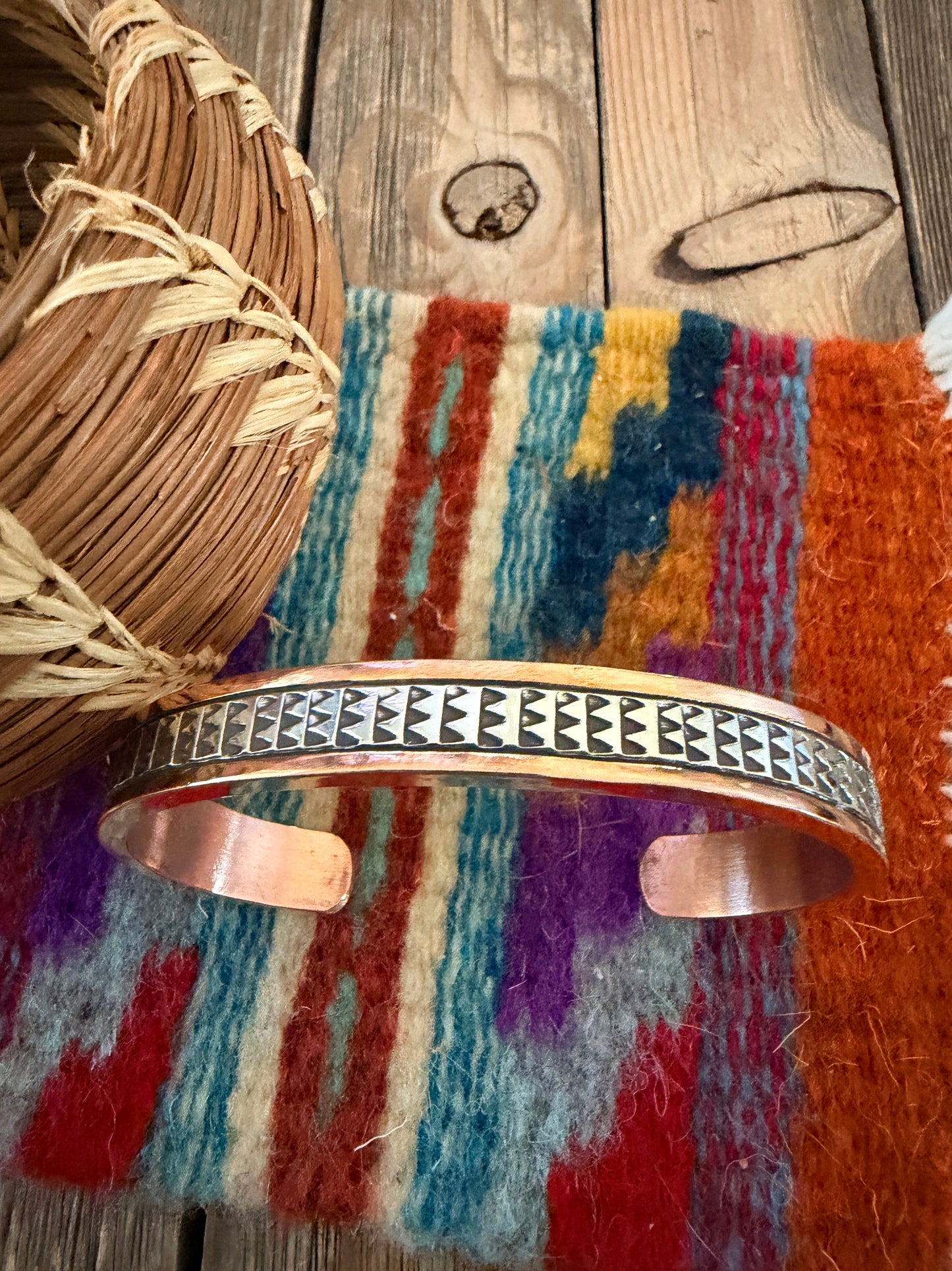 Handcrafted Copper & Sterling Silver Cuff Bracelet