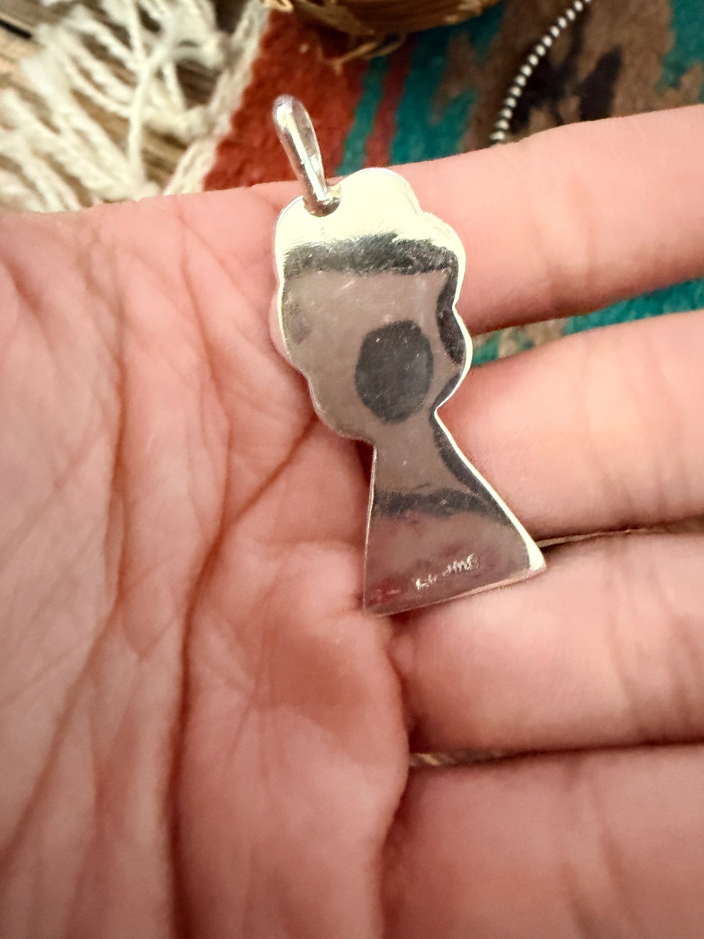 Handcrafted Sterling Silver & Mother of Pearl Blossom Pendant by Joseph Martinez