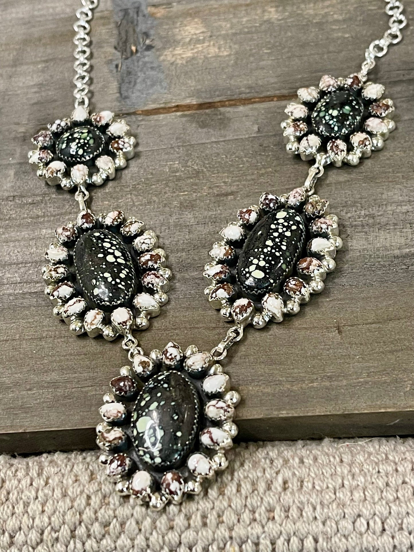 Handmade Sterling Silver , New Lander & Wild Horse Necklace Signed Nizhoni