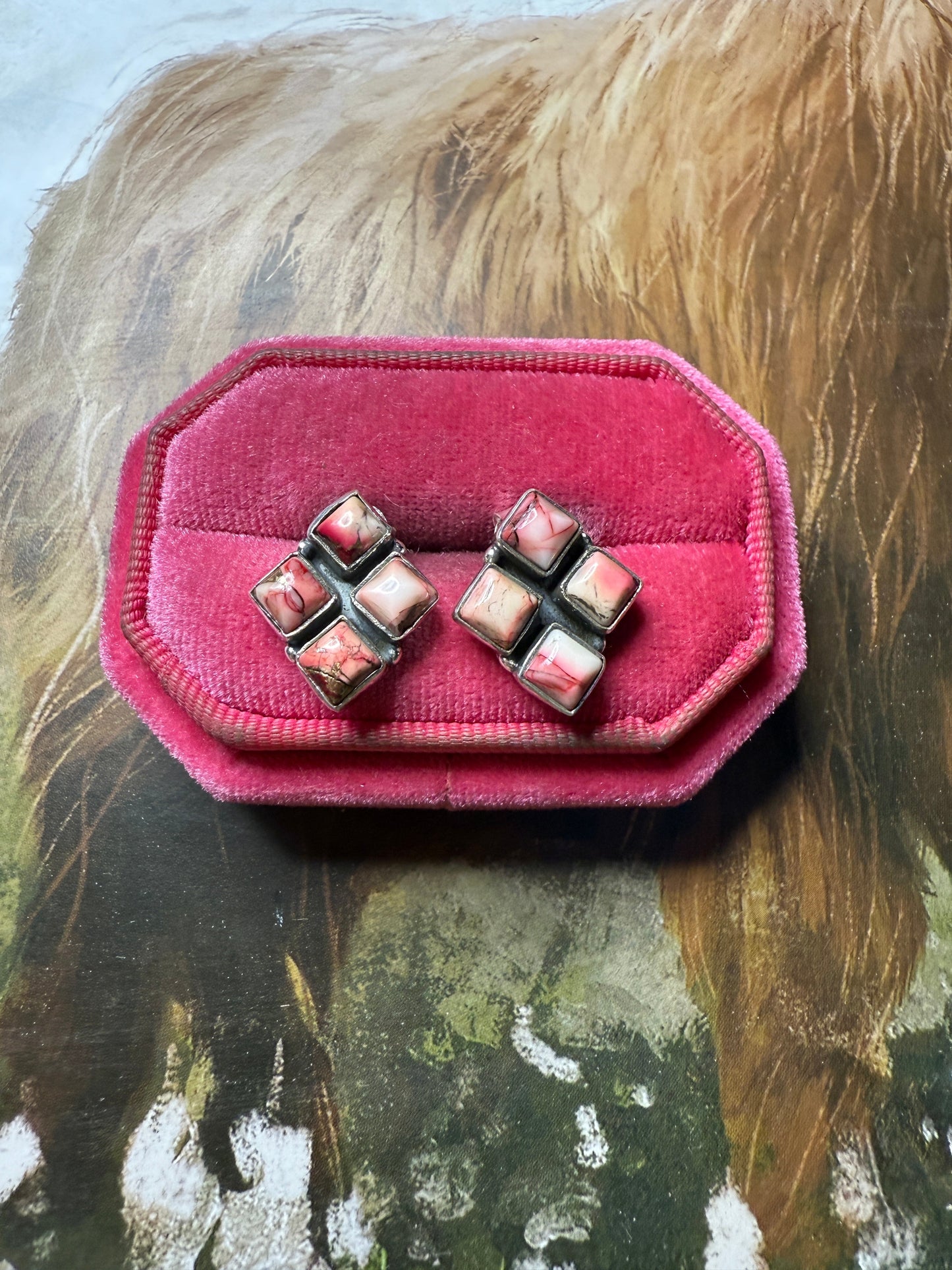 Dahlia Rose Sterling Silver 4 Stone Earrings Handmade