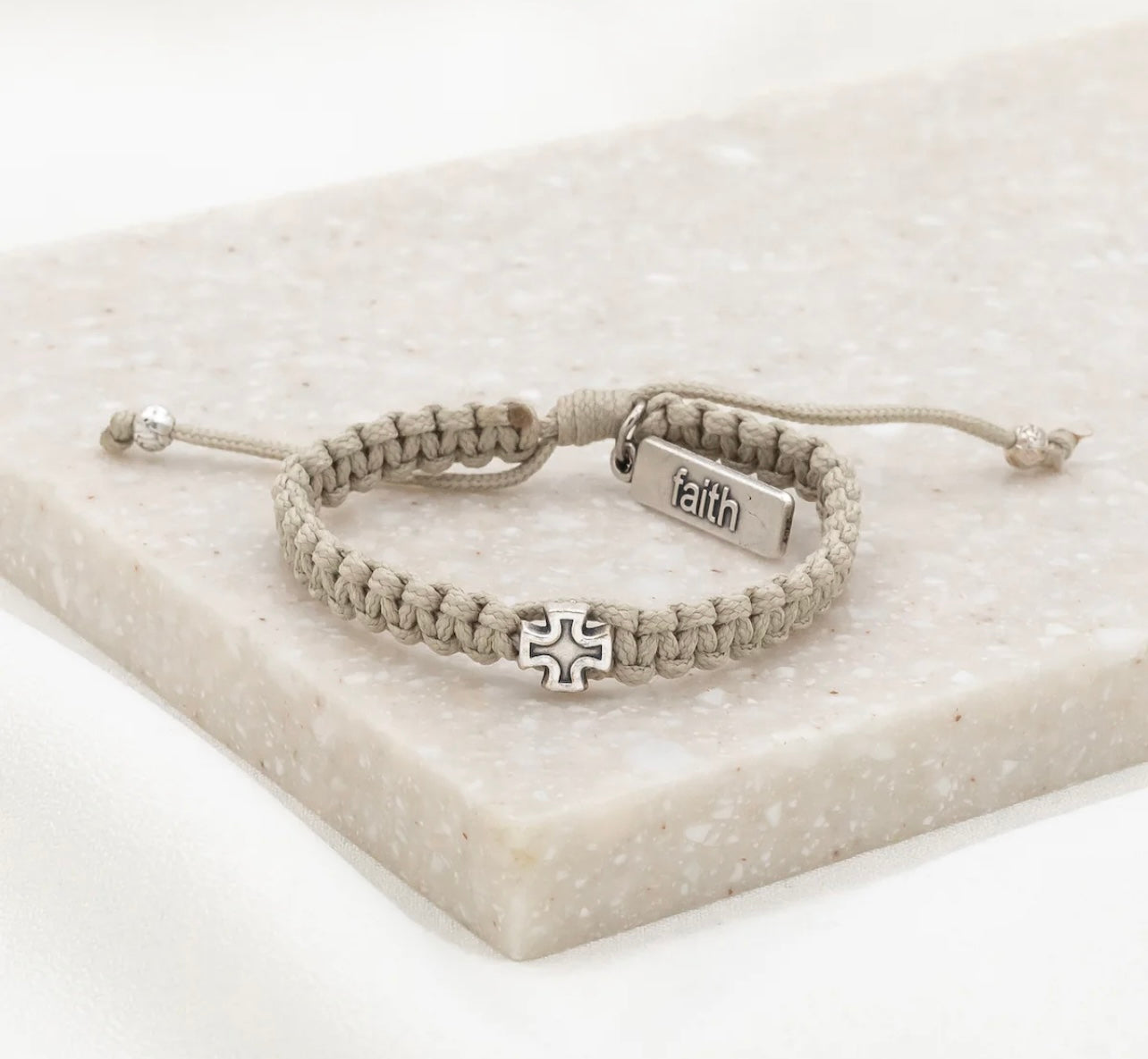 Wonderfully Made Blessed Kid’s Cross Bracelet (Tan)
