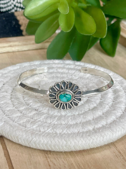 Handmade Turquoise & Sterling Silver Cuff Bracelet