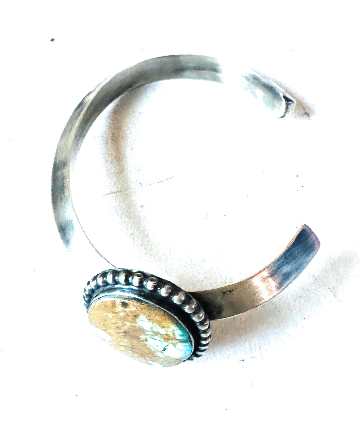Handcrafted Sterling Silver & Number 8 Turquoise Cuff Bracelet