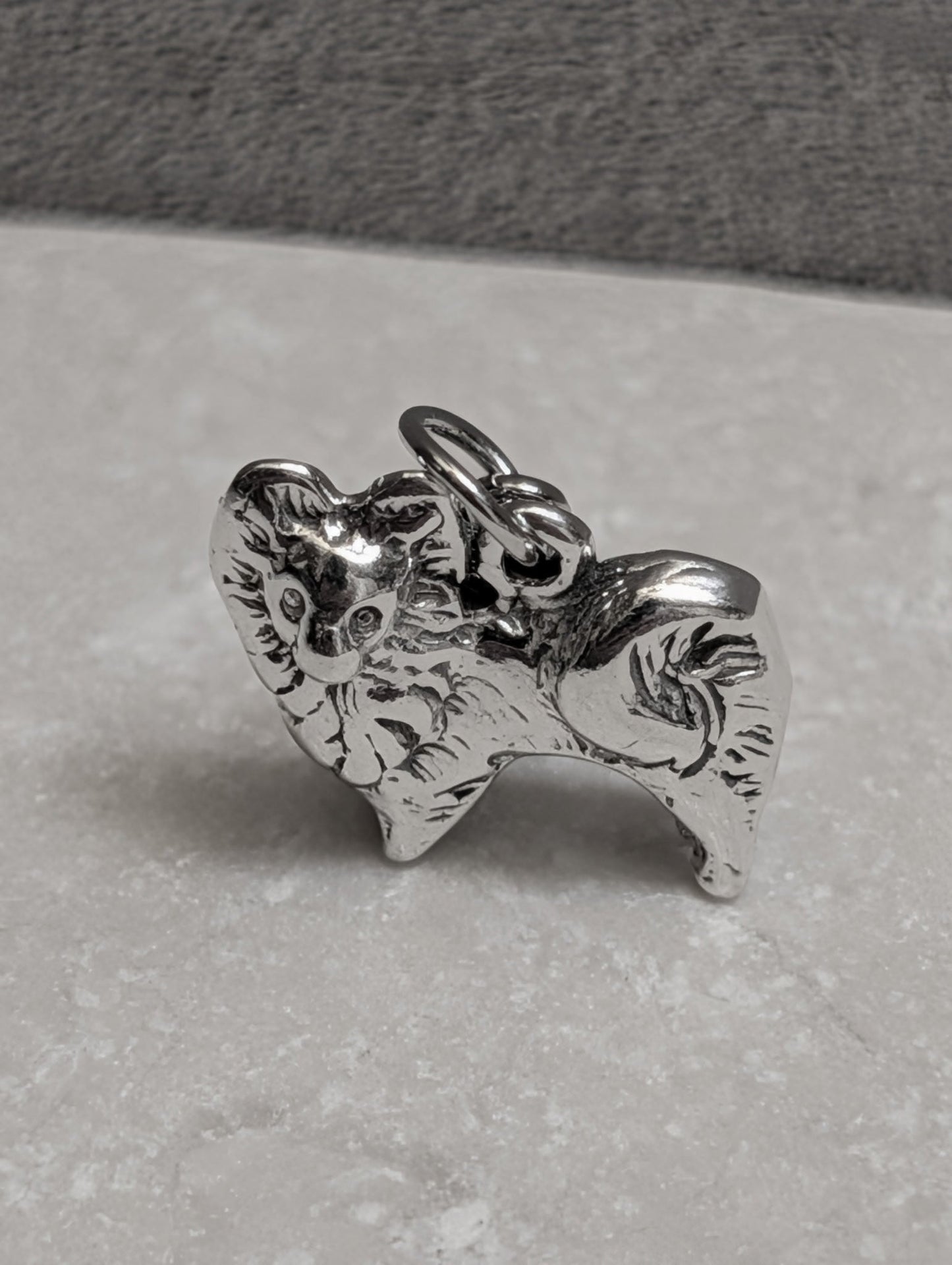 Handcrafted Sterling Silver Pomeranian Dog Charm
