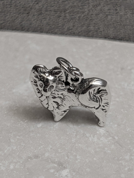 Handcrafted Sterling Silver Pomeranian Dog Charm