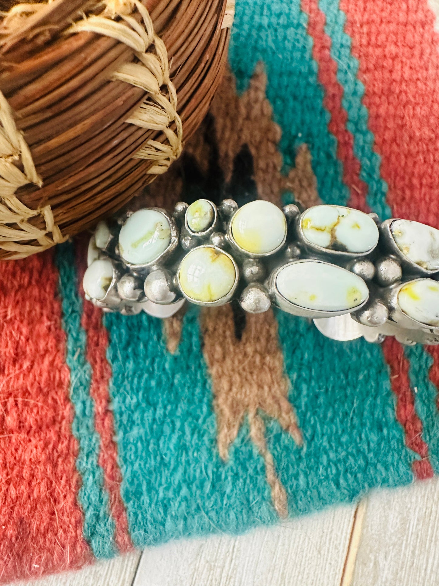 Handcrafted Palomino Turquoise & Sterling Silver Cuff Bracelet