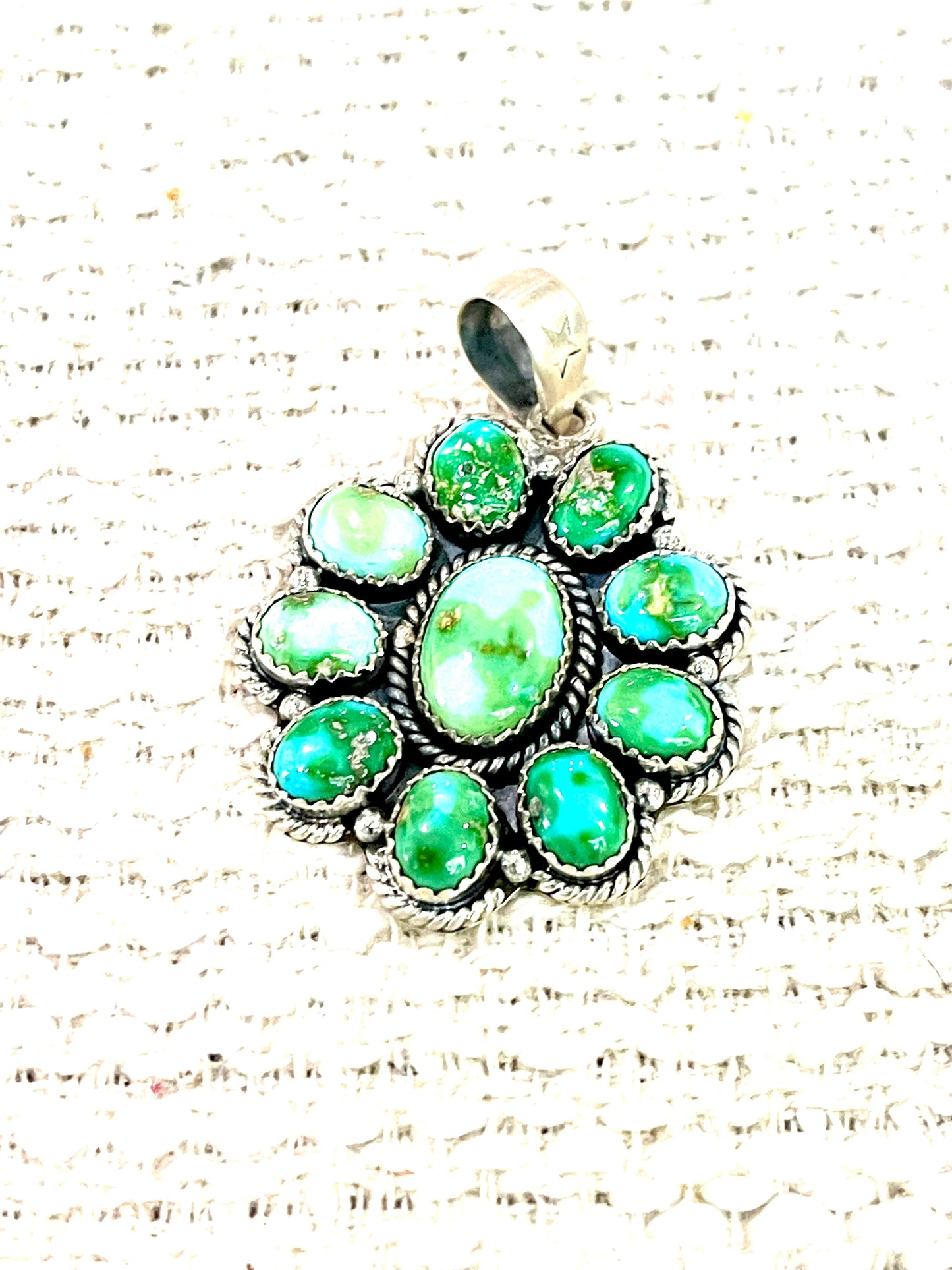 Handmade Sterling Silver & Sonoran Mountain Turquoise Cluster Pendant