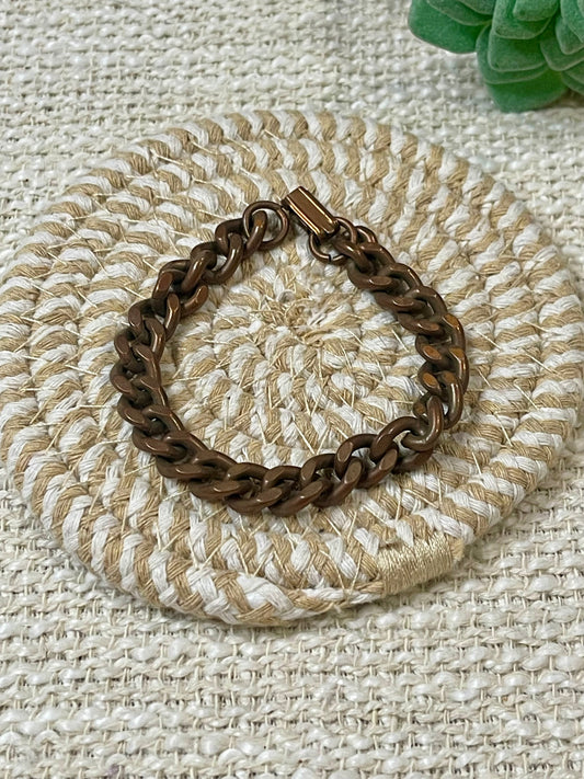 Vintage Handmade Copper Chain Bracelet