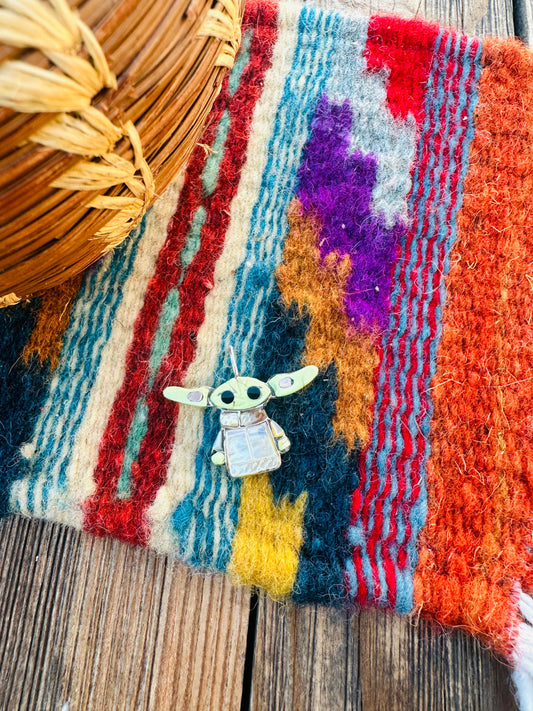 Handcrafted Sterling Silver and Multi Stone Character Pendant