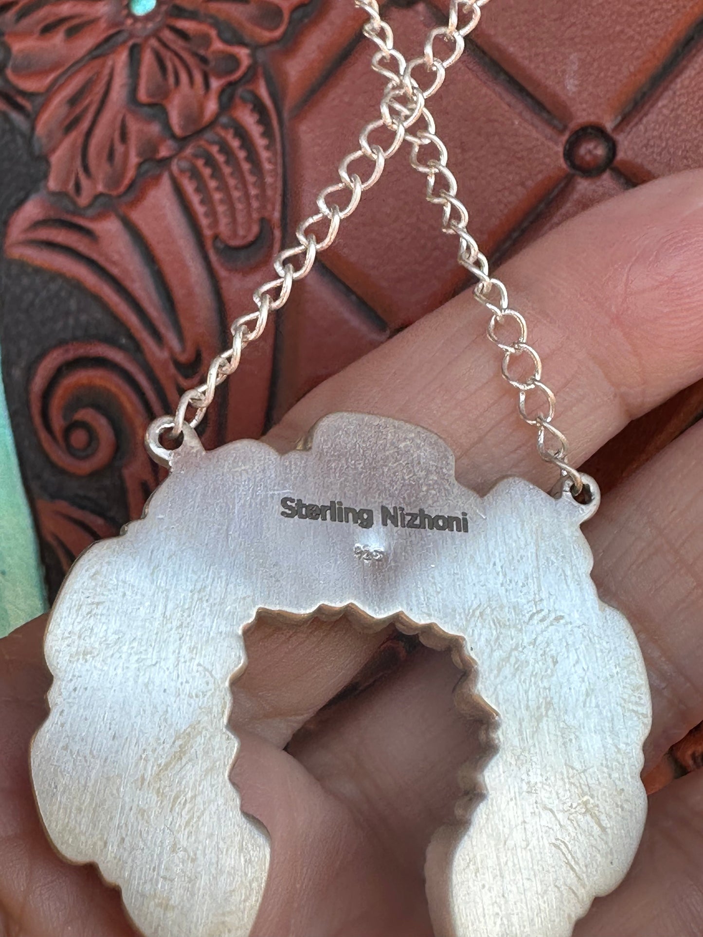 Handmade Sterling Silver Turquoise & White Buffalo Naja Necklace