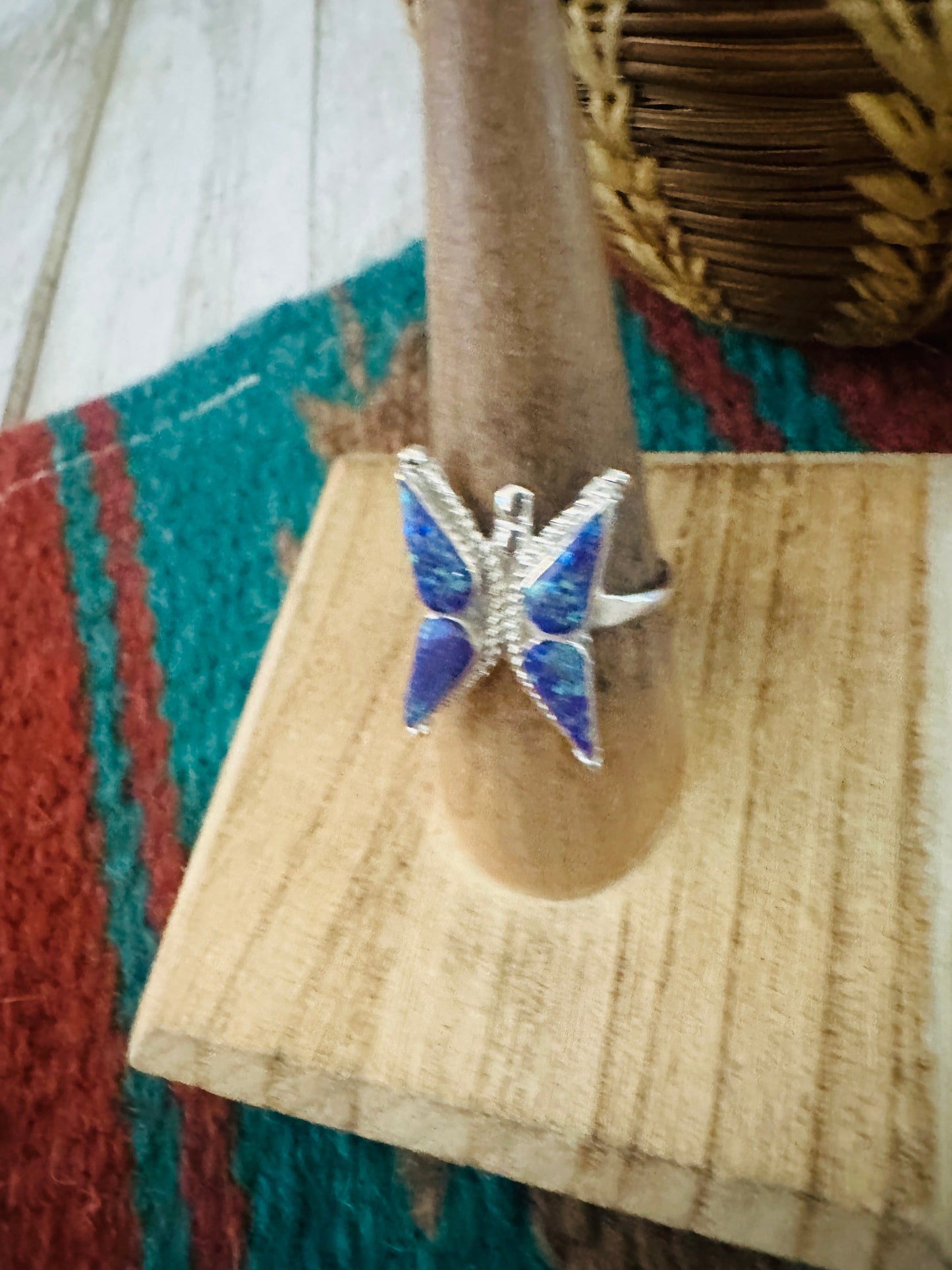 Handcrafted Sterling Silver & Purple Opal Butterfly Ring