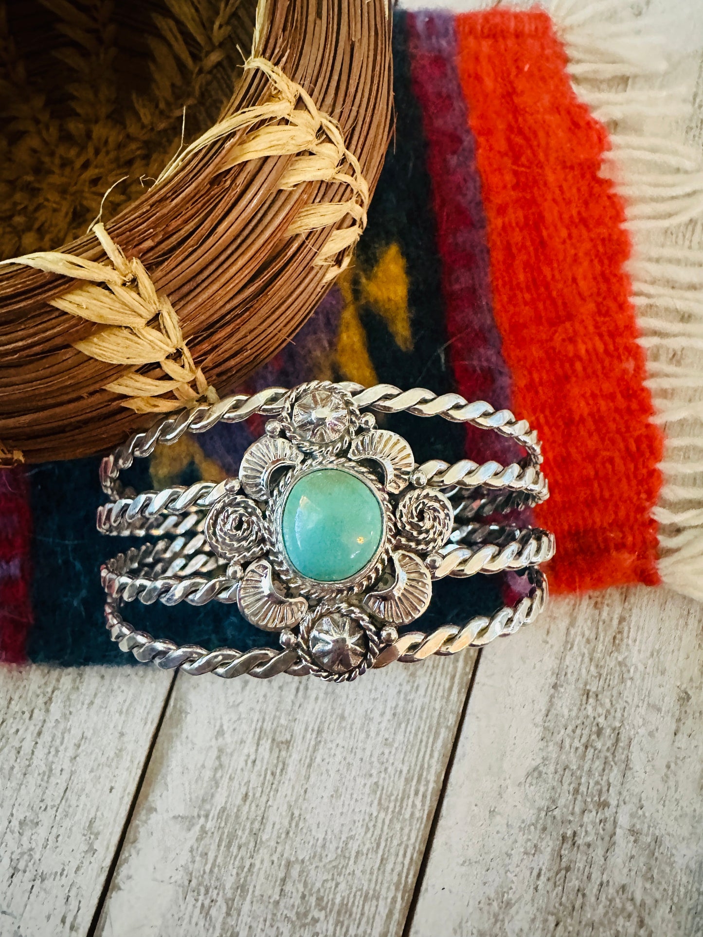 Handcrafted Sterling Silver & Turquoise Cuff Bracelet