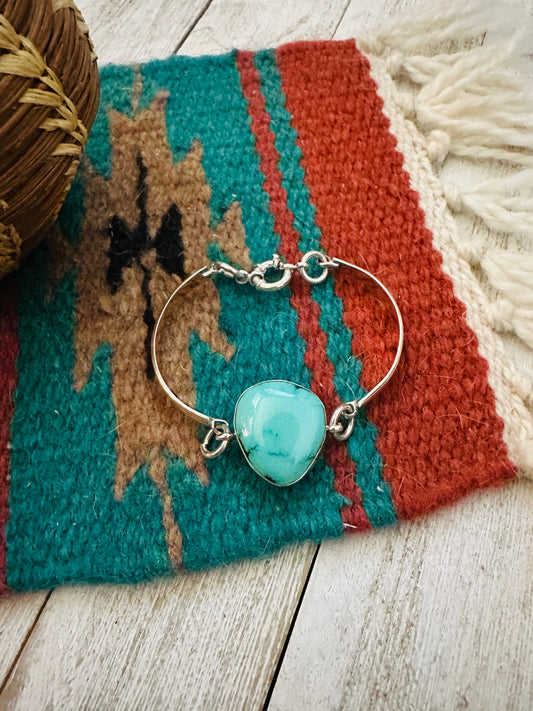 Navajo Turquoise & Sterling Silver Floating Link Bracelet