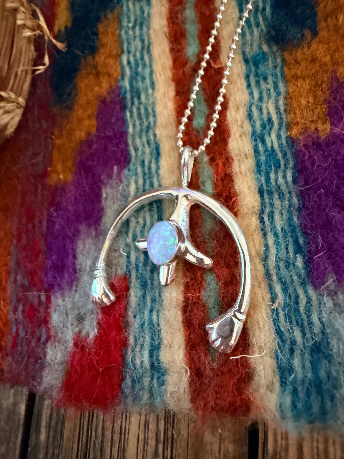 Handcrafted Sterling Silver & Opal Naja Pendant by Joseph Martinez