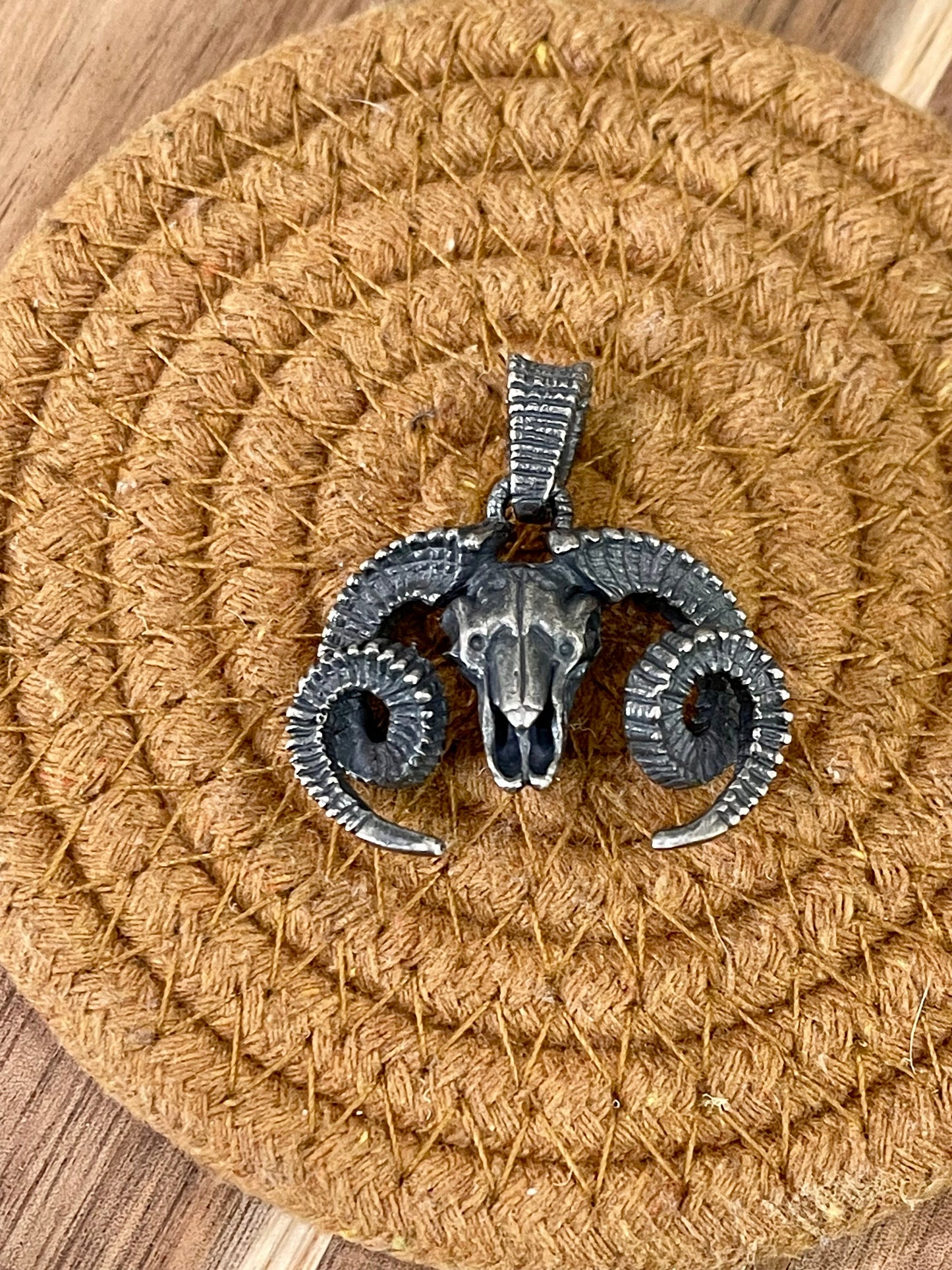 Handcrafted Sterling Silver Ram Pendant