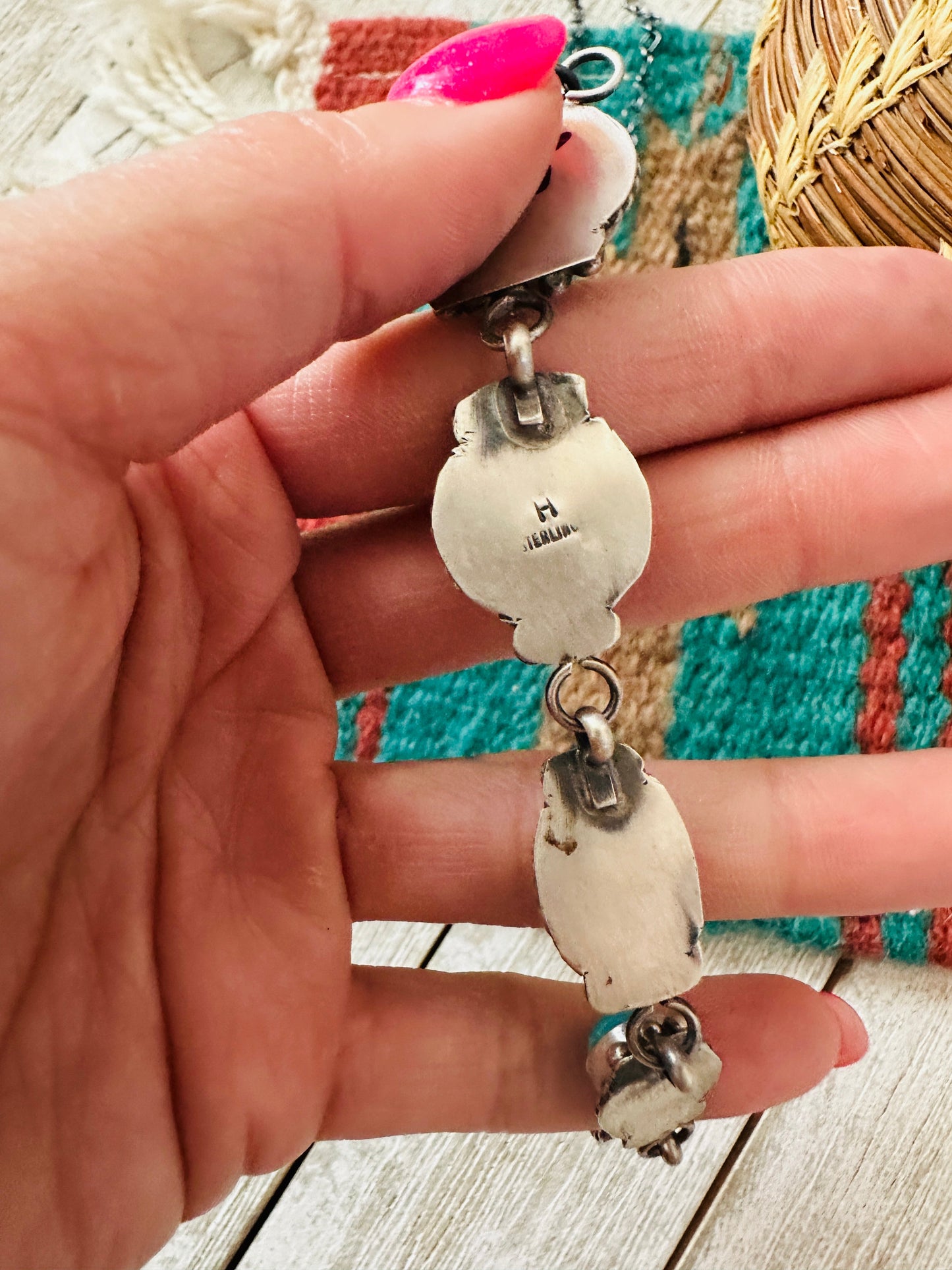 Handcrafted Sterling Silver & Multi Stone Lariat Necklace