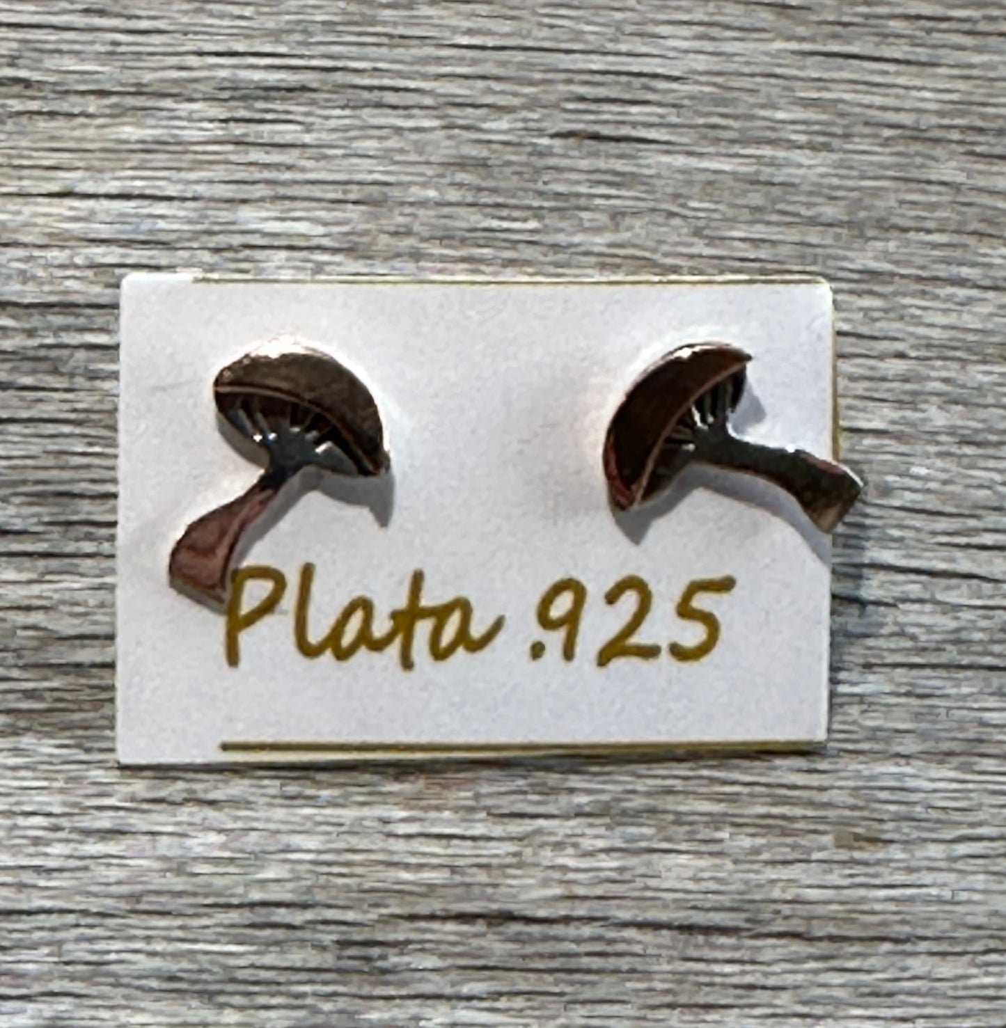 Sterling Silver & Copper Mushroom Earrings on Post