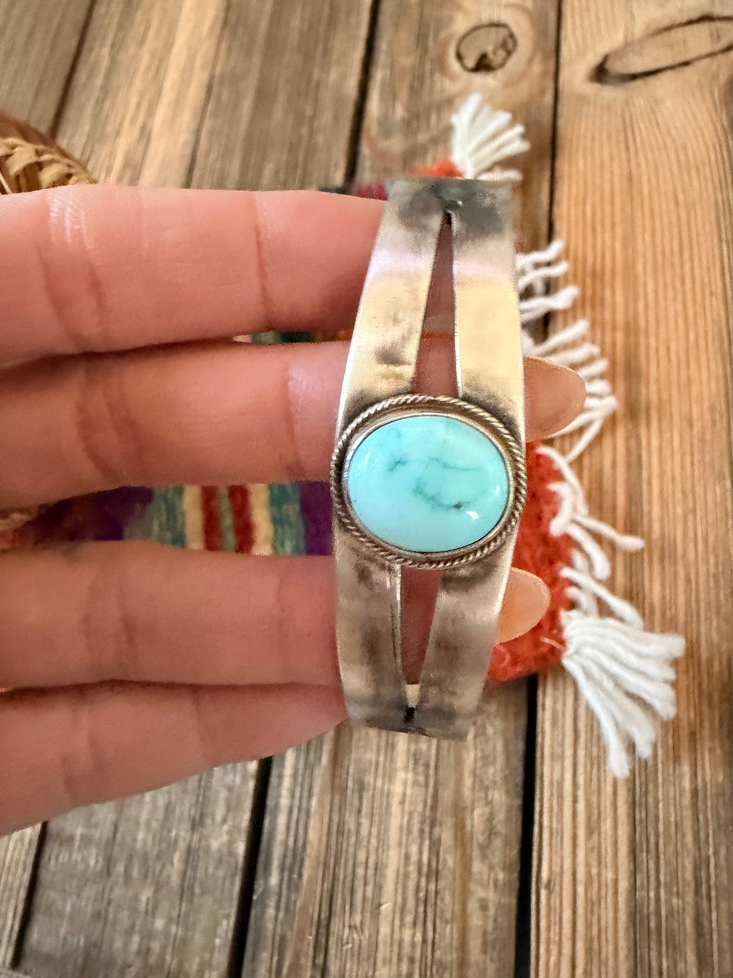 Handcrafted Sterling Silver & Turquoise Cuff Bracelet