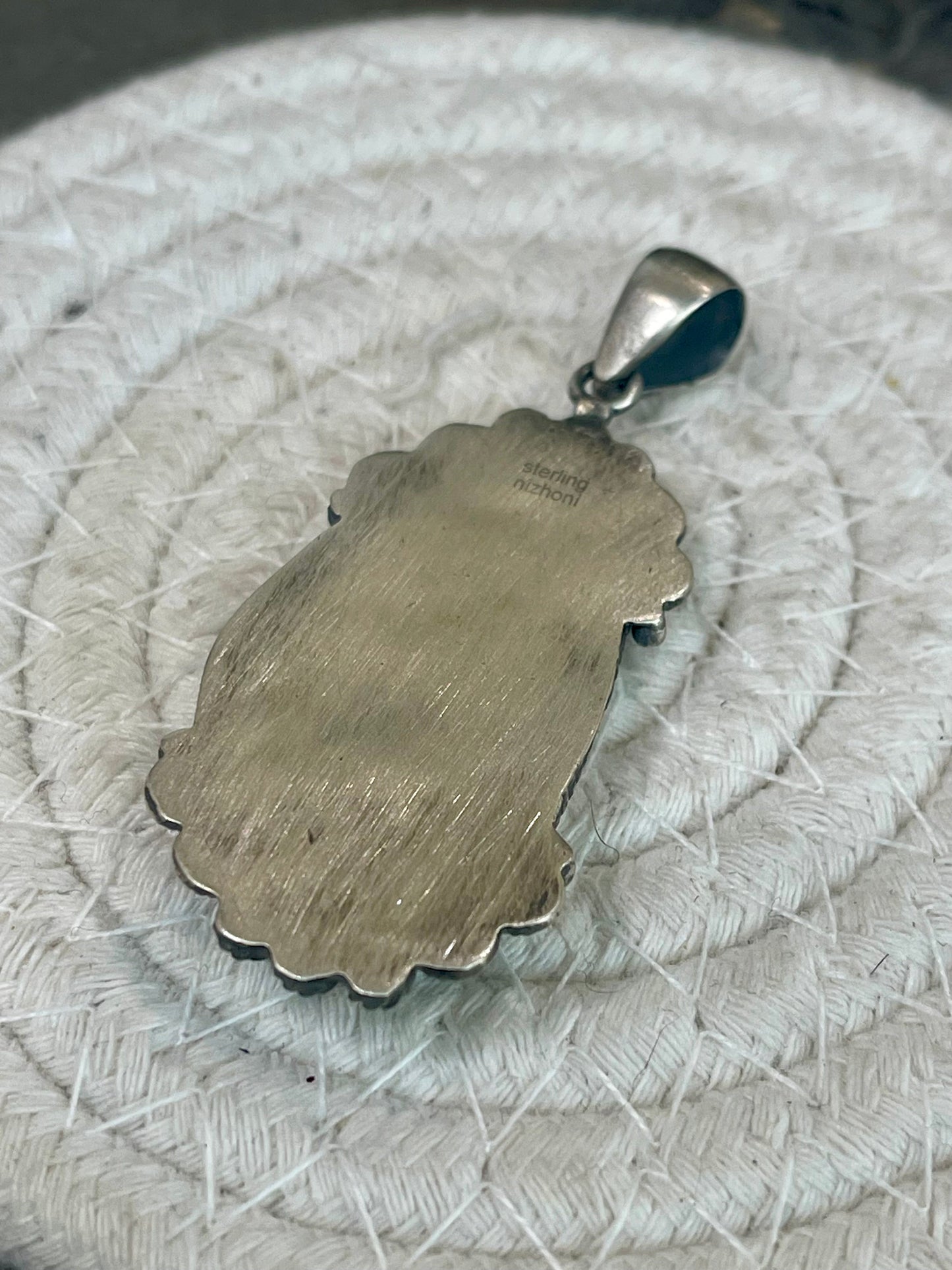 Beautiful Handmade Number 8 Turquoise & Sterling Silver Pendant