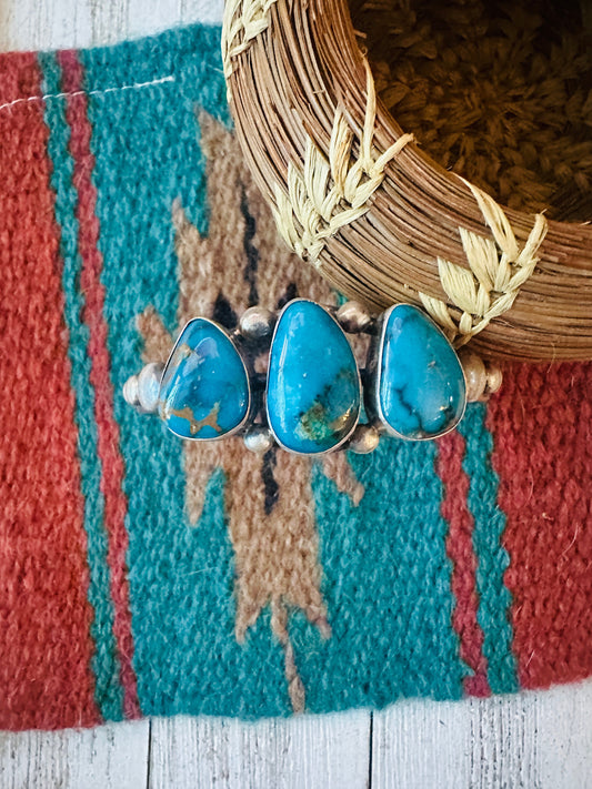 Handcrafted Turquoise & Sterling Silver Cuff Bracelet /