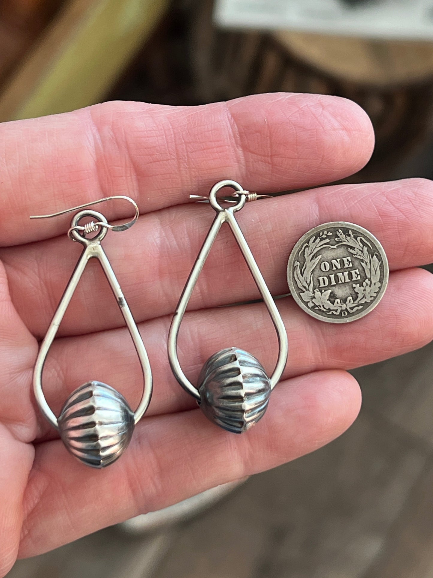 Sterling Silver Handcrafted Bead Drop Dangle Earrings by Preston Haley