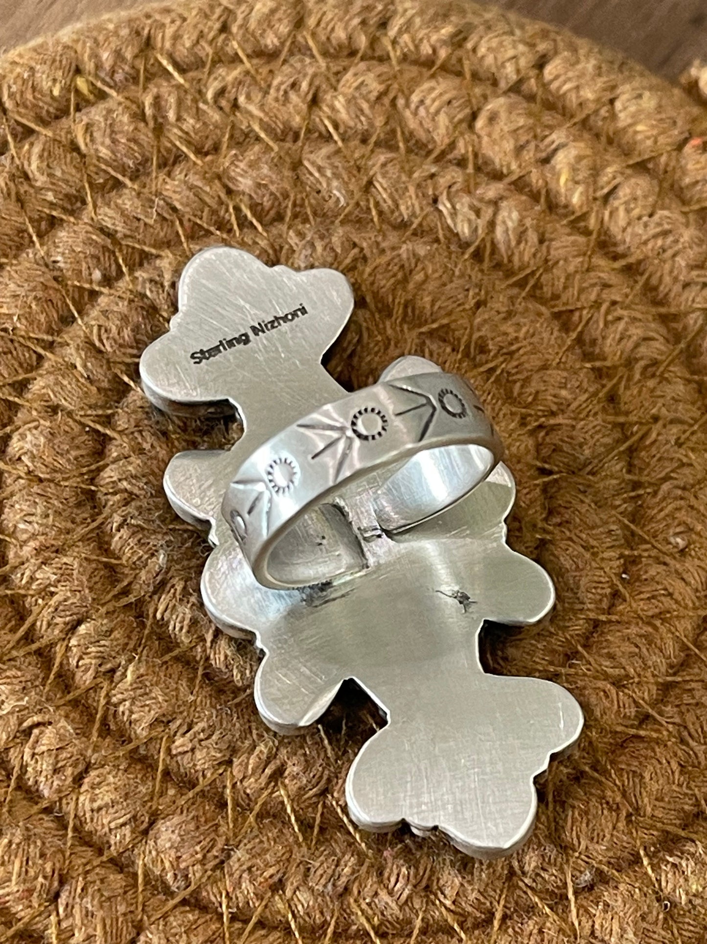 Handcrafted Sterling Silver & Multi Stone Adjustable Cluster Ring
