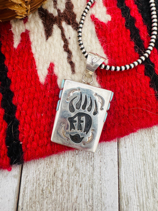 Handcrafted Sterling Silver & Opal Bear Paw Pendant